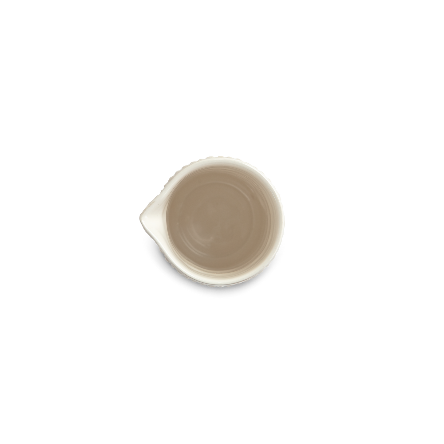Small ceramic ju from above on a white background
