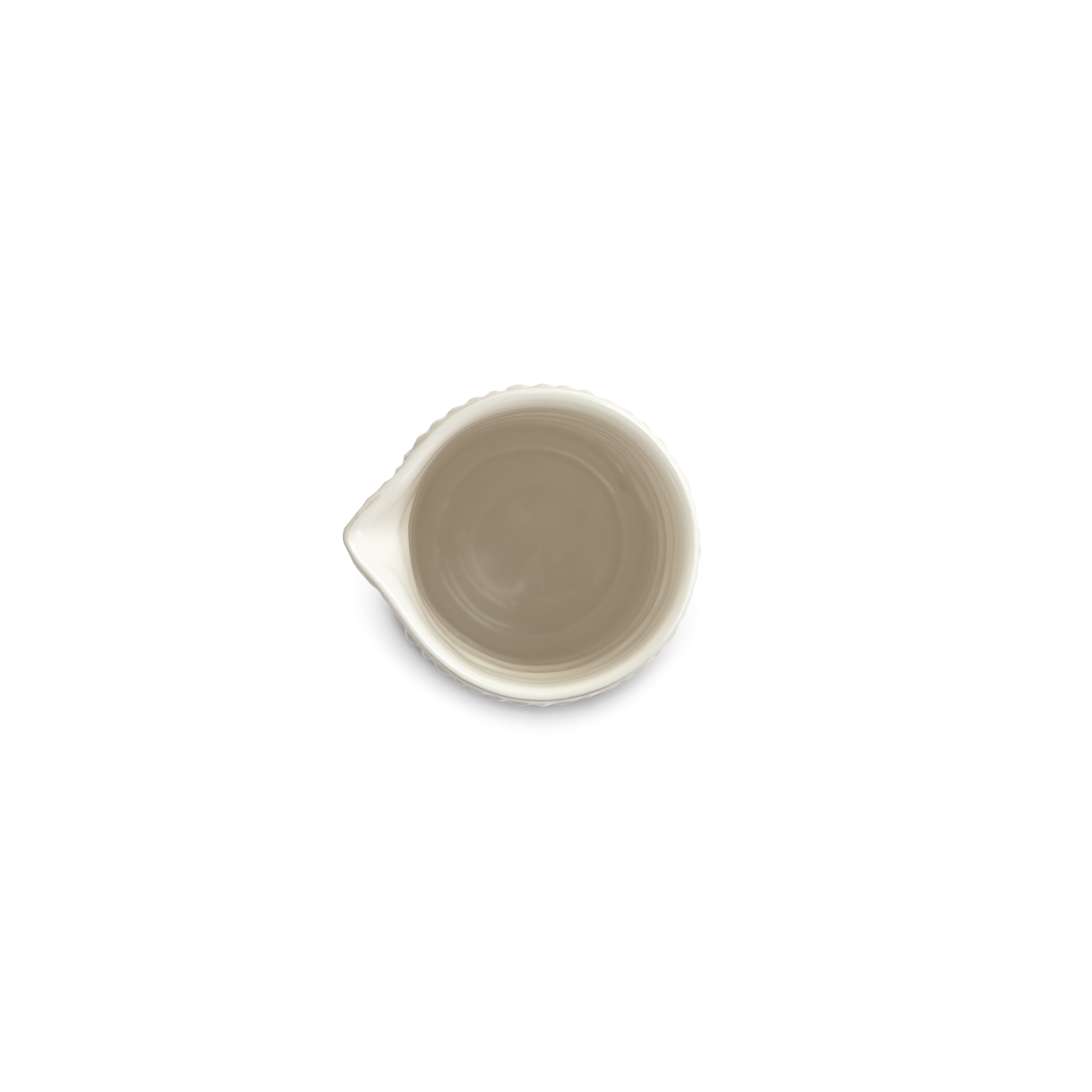 Small ceramic ju from above on a white background