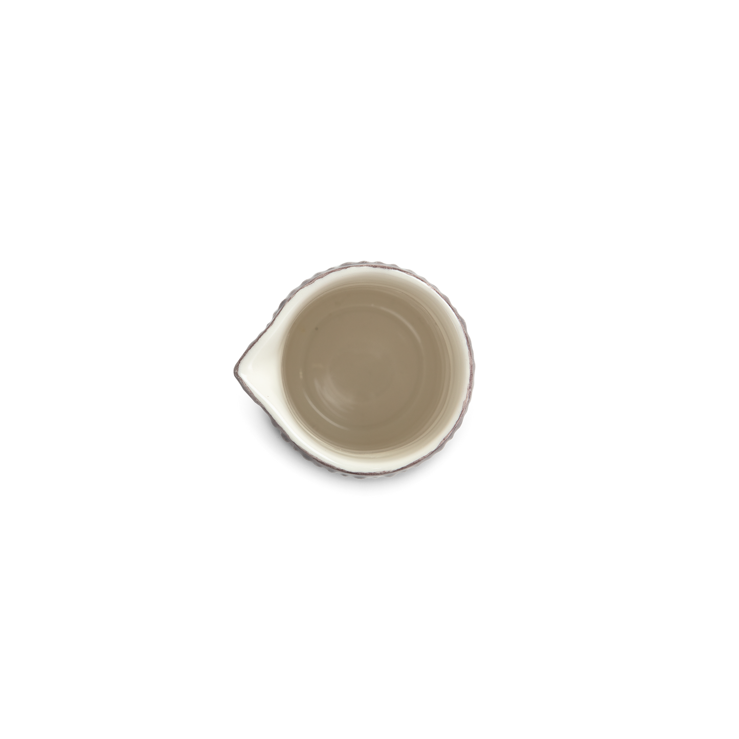Jug from above on a white background