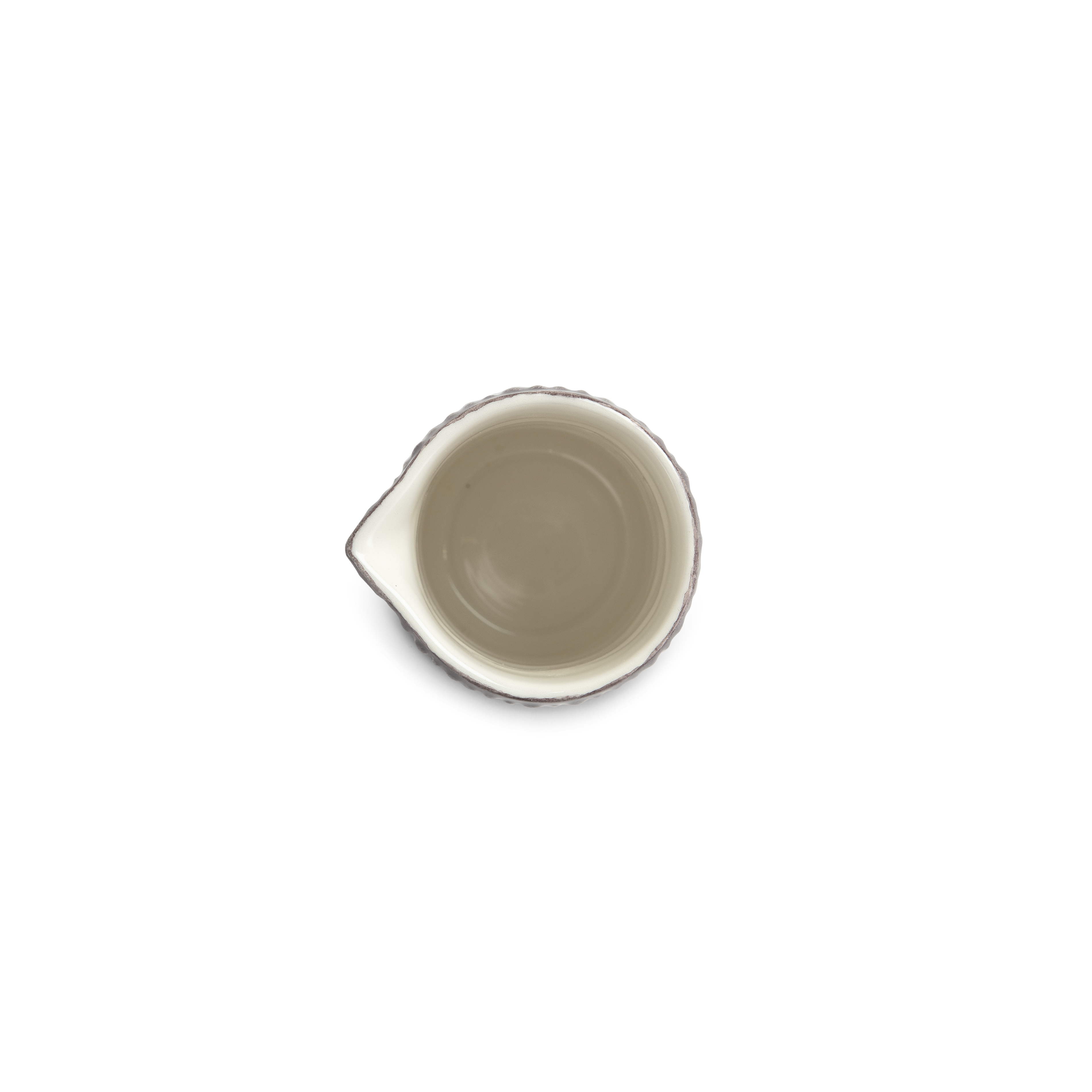 Jug from above on a white background