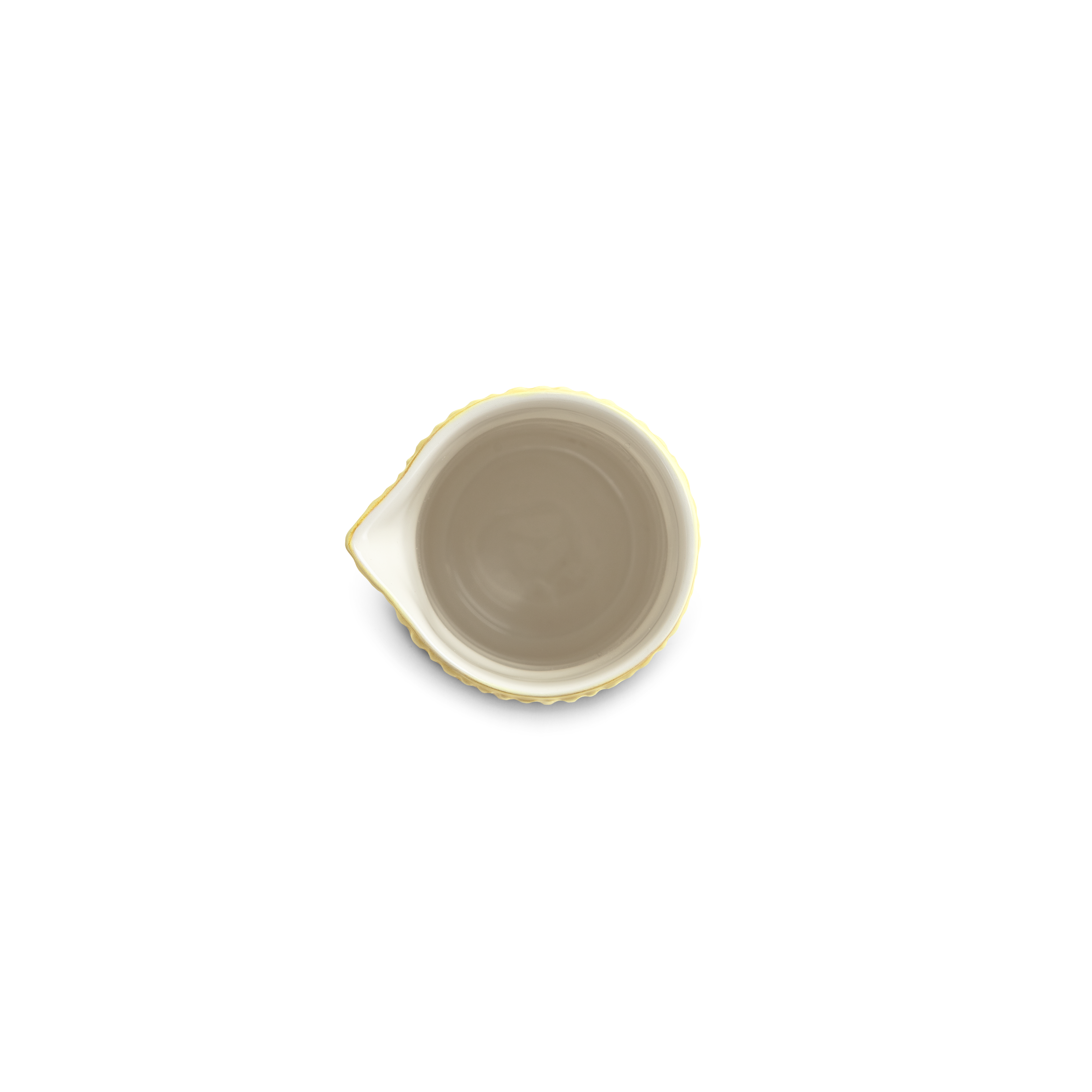 Small ceramic jug on a white background