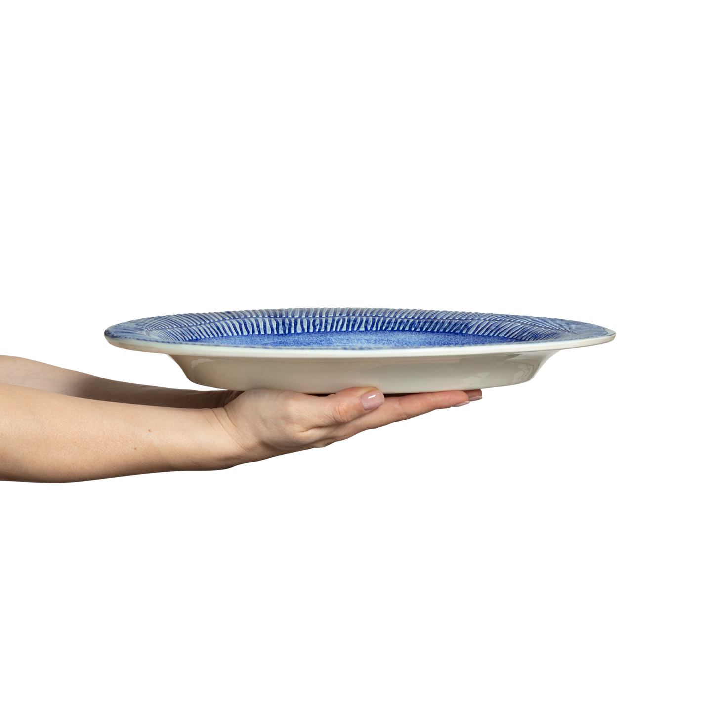 Stripes Platter 35 x 30 cm Light Blue