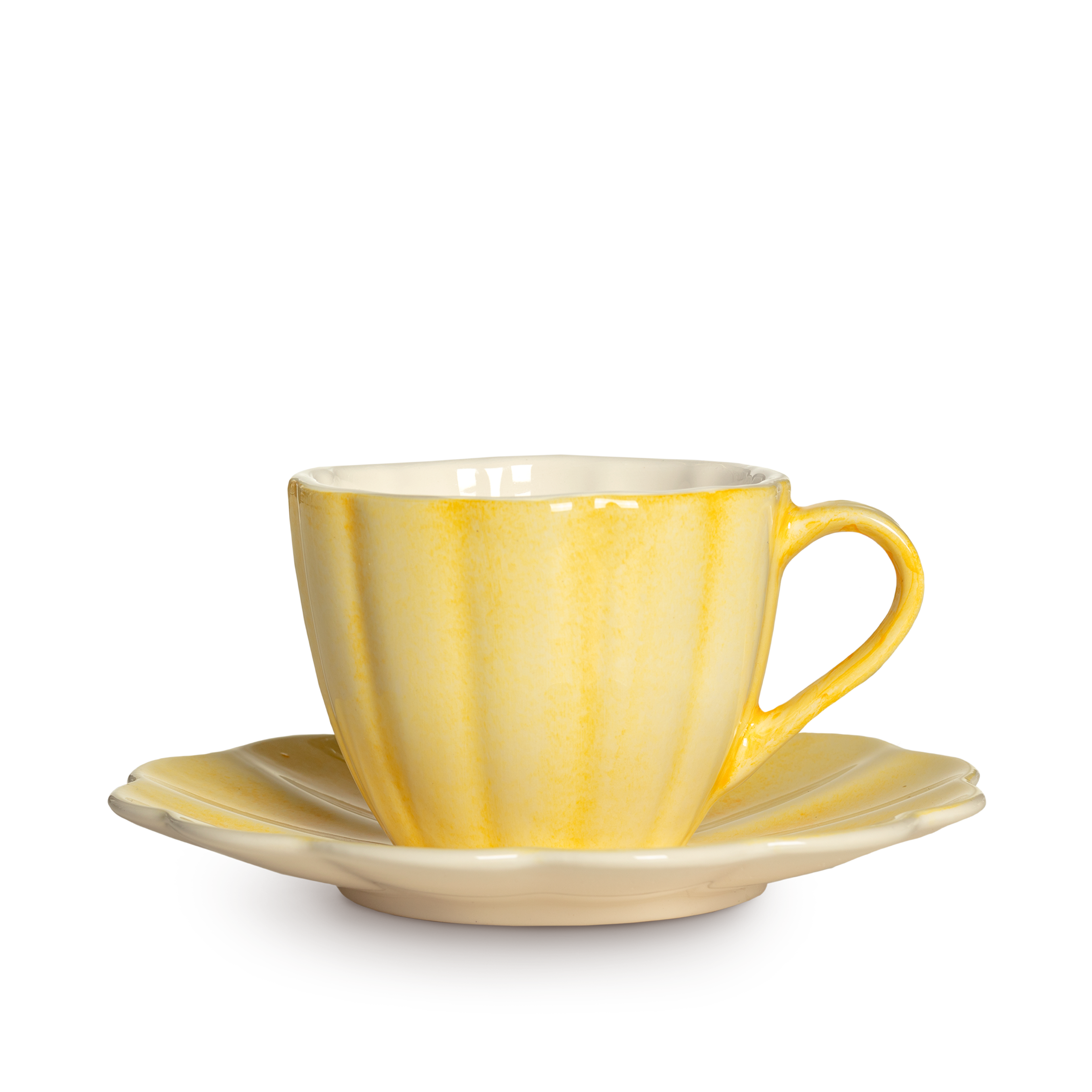 Oyster Cup and Saucer 25 cl Yellow
