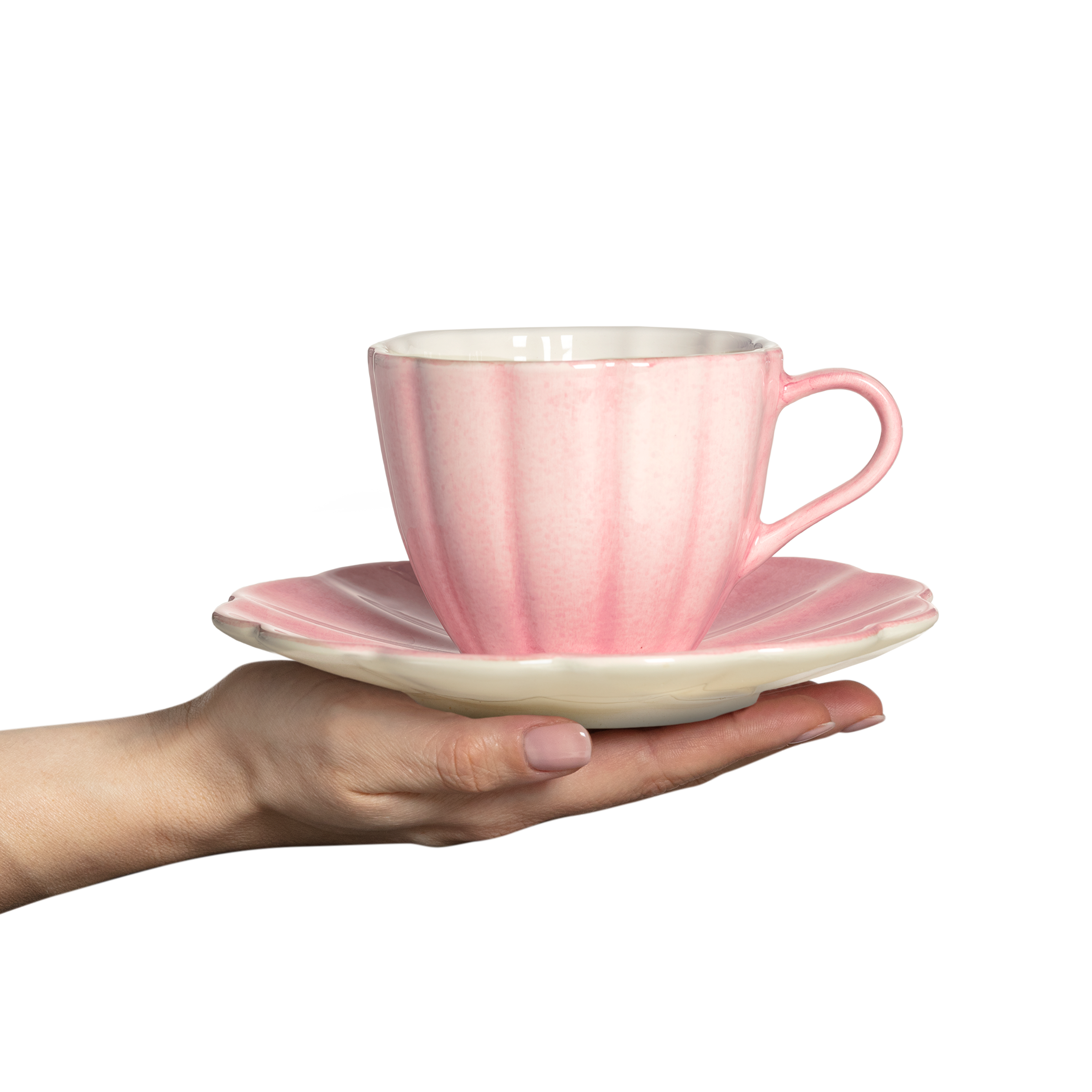 Oyster Cup and Saucer 25 cl Light Pink