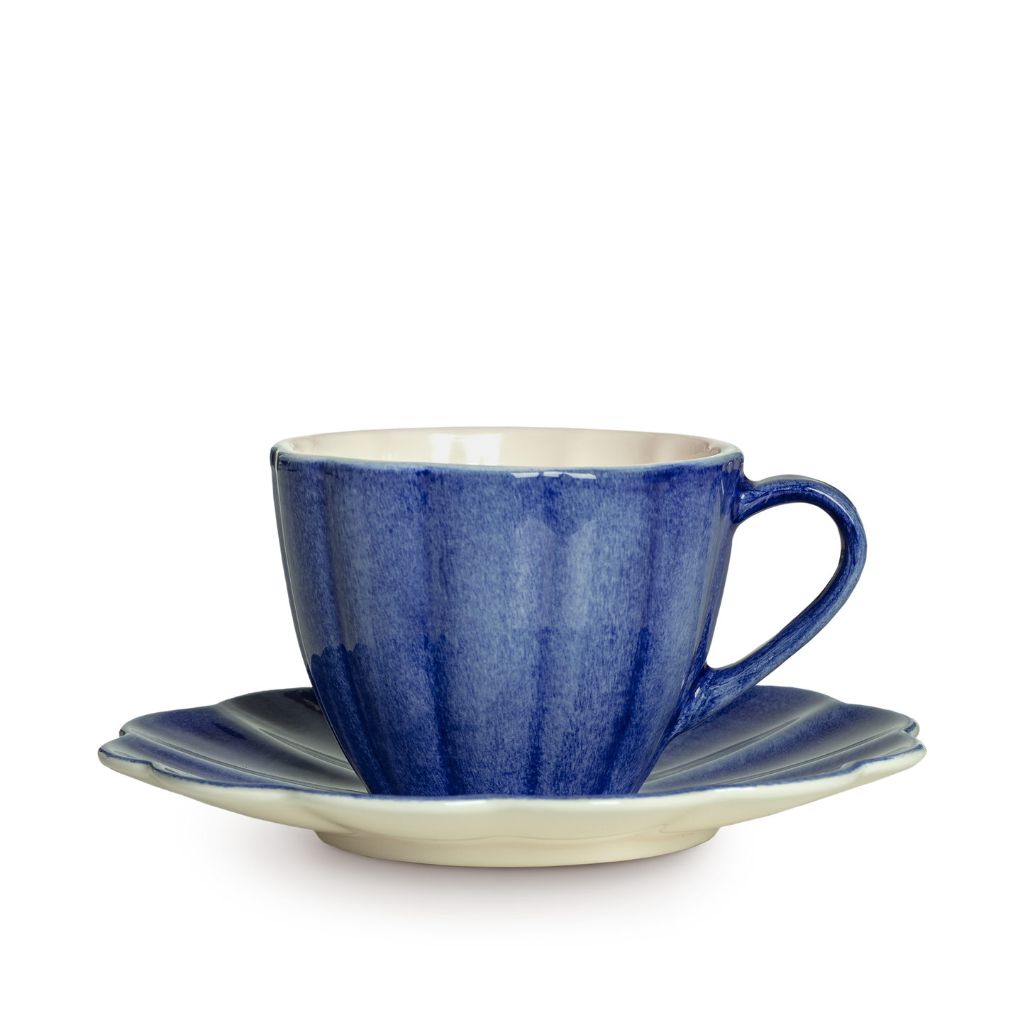 Oyster Cup and Saucer 25 cl Blue