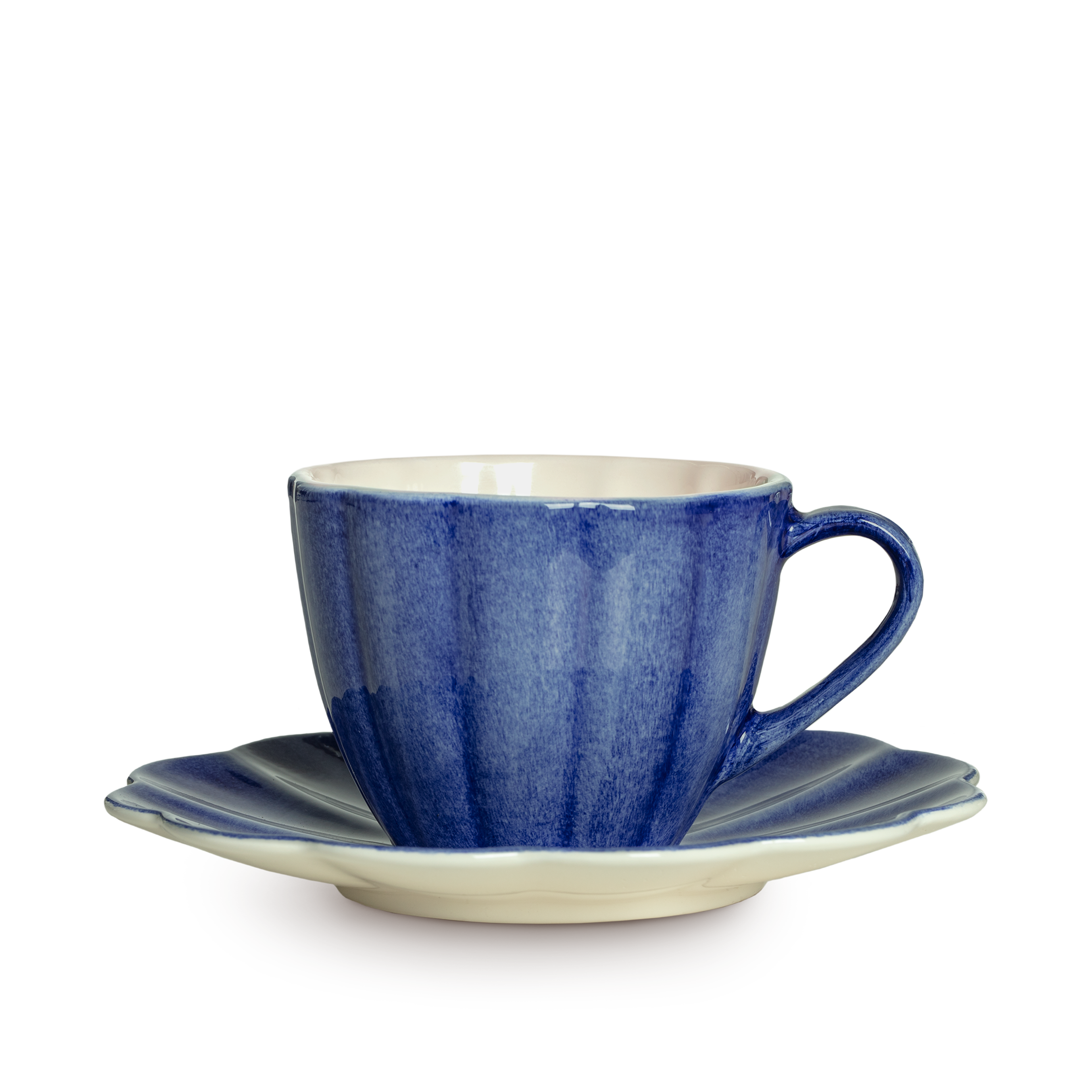 Oyster Cup and Saucer 25 cl Blue