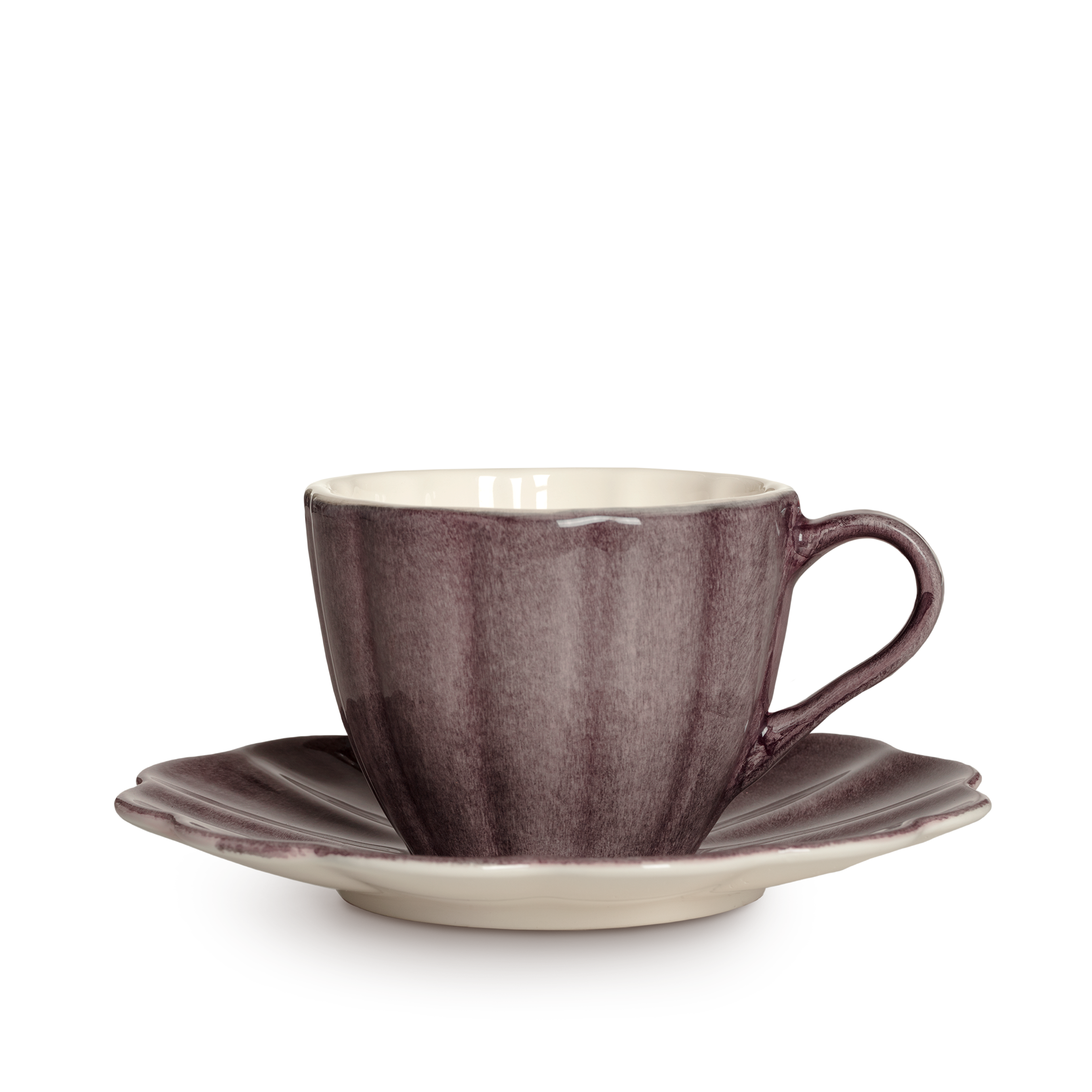 Oyster Cup and Saucer 25 cl Plum