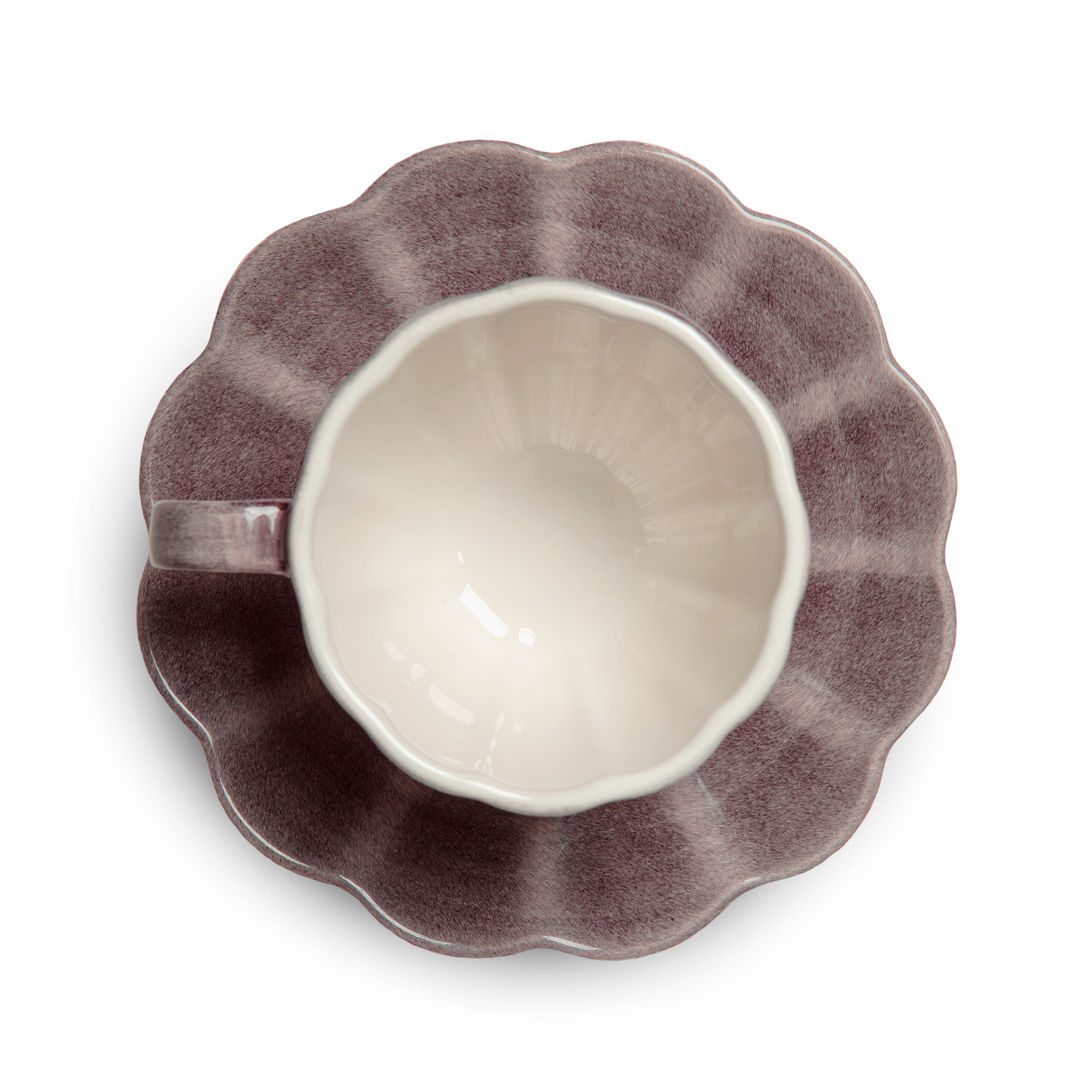 Oyster Cup and Saucer 25 cl Plum
