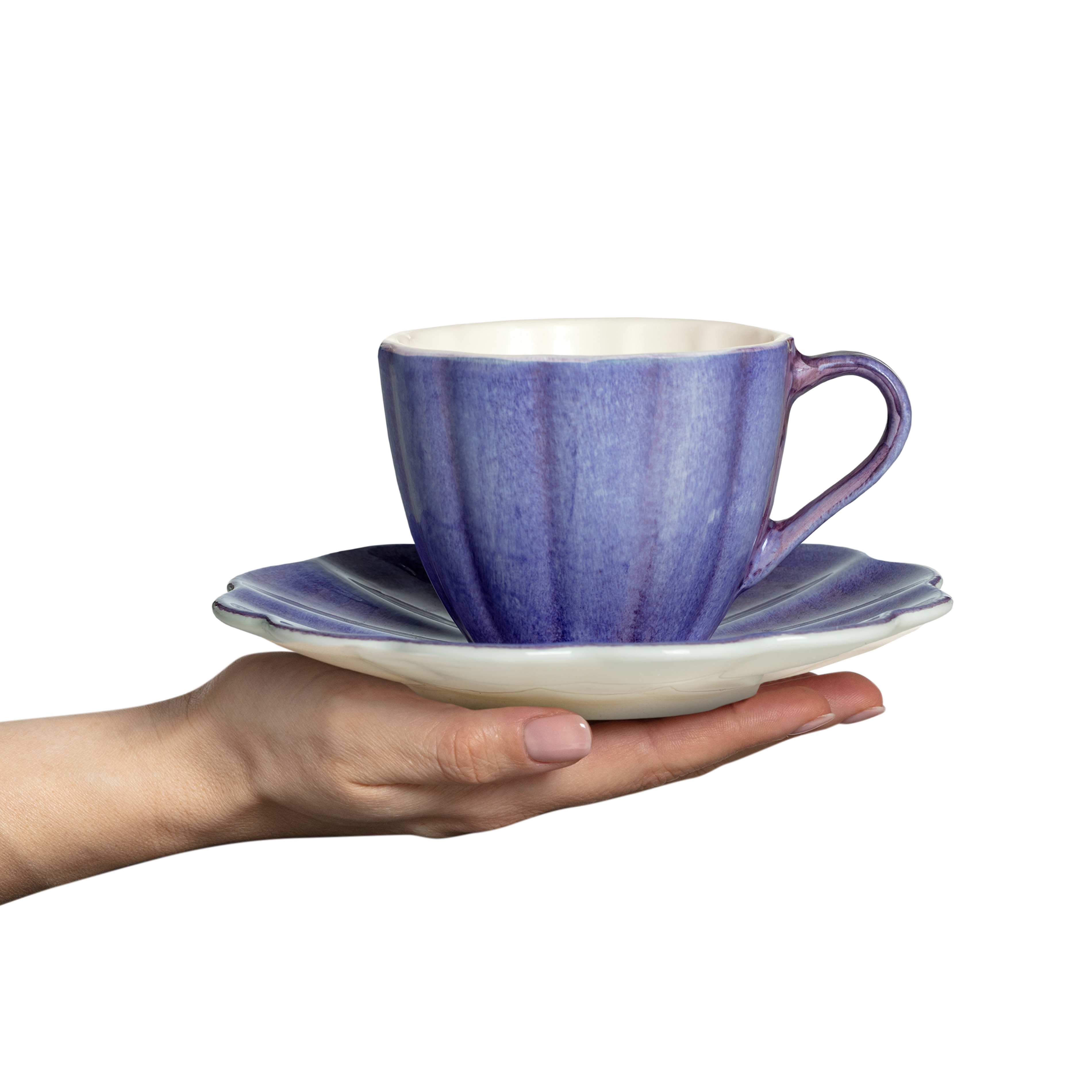 Oyster Cup and Saucer 25 cl Purple