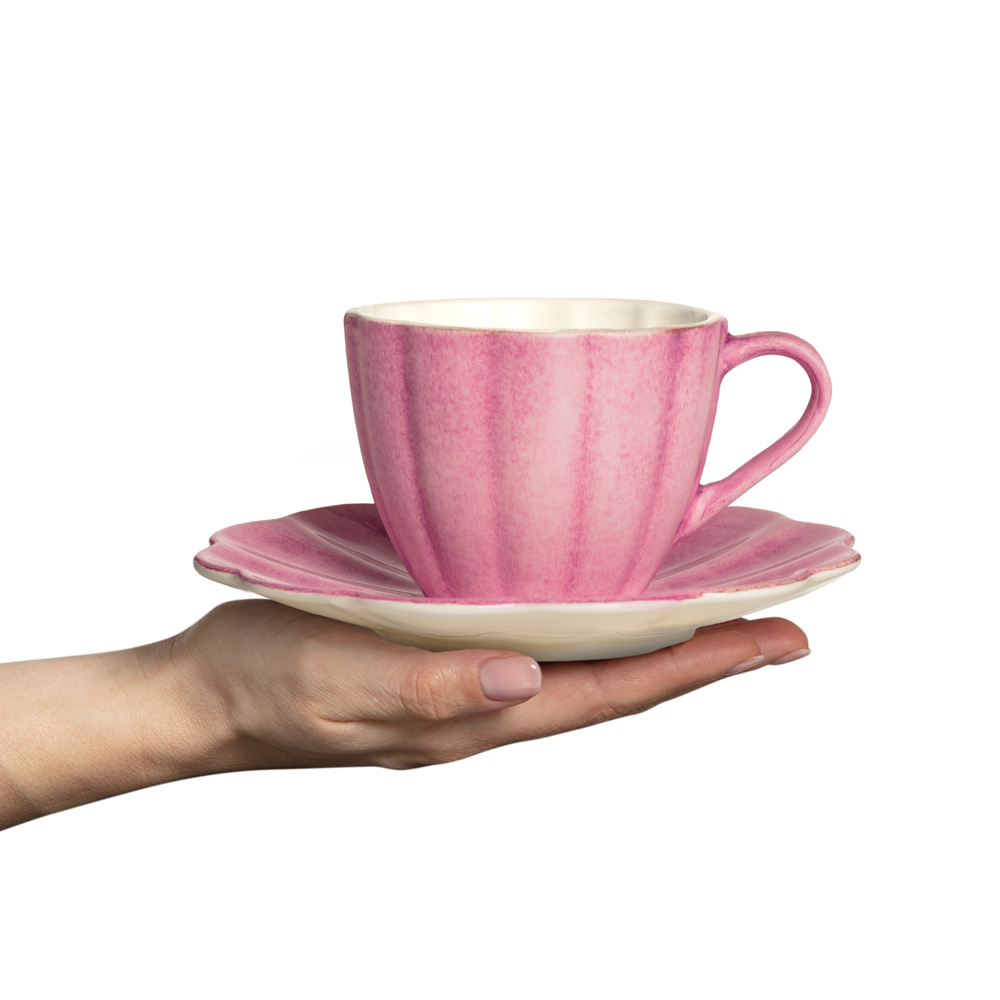 Oyster Cup and Saucer 25 cl Pink