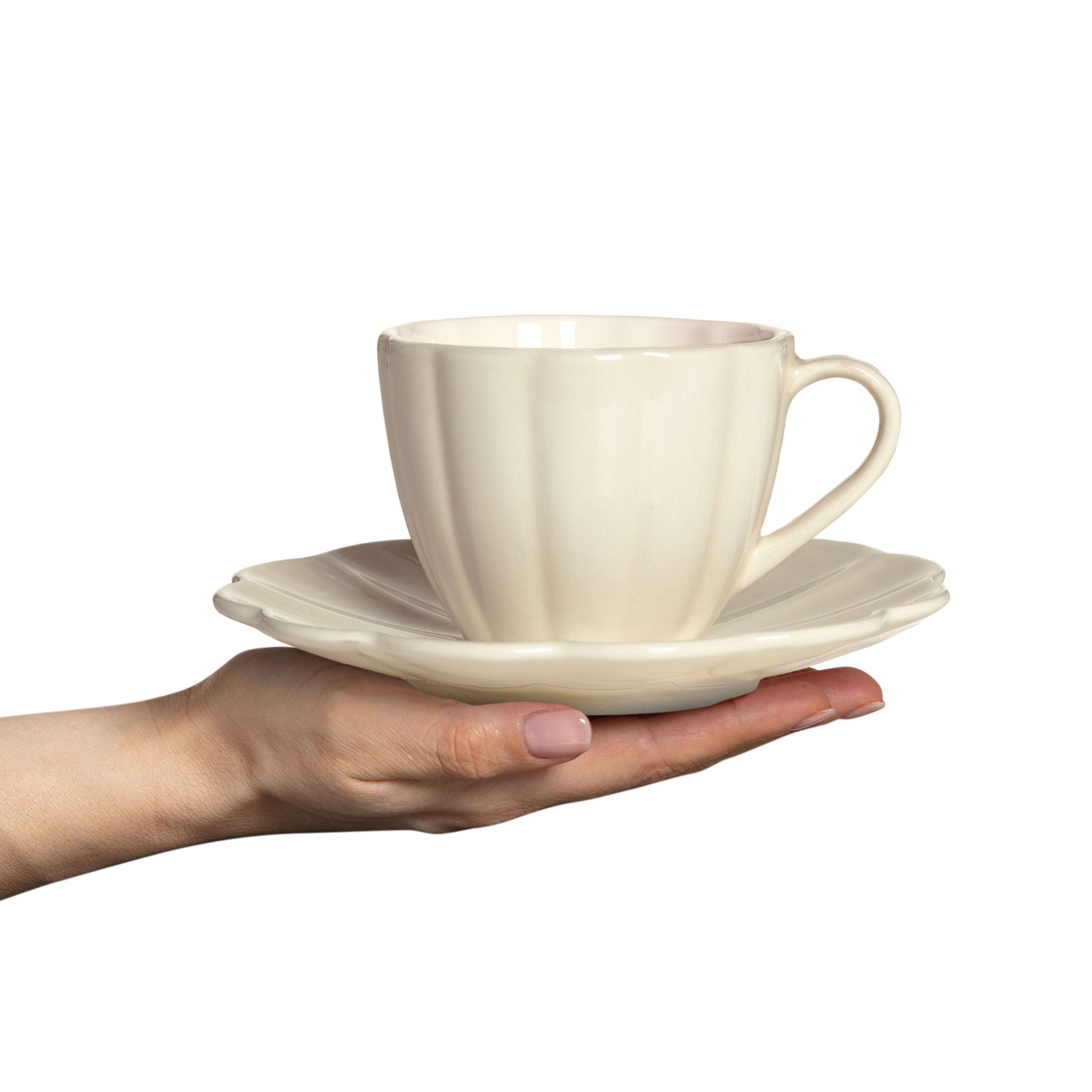 Oyster Cup and Saucer 25 cl Sand