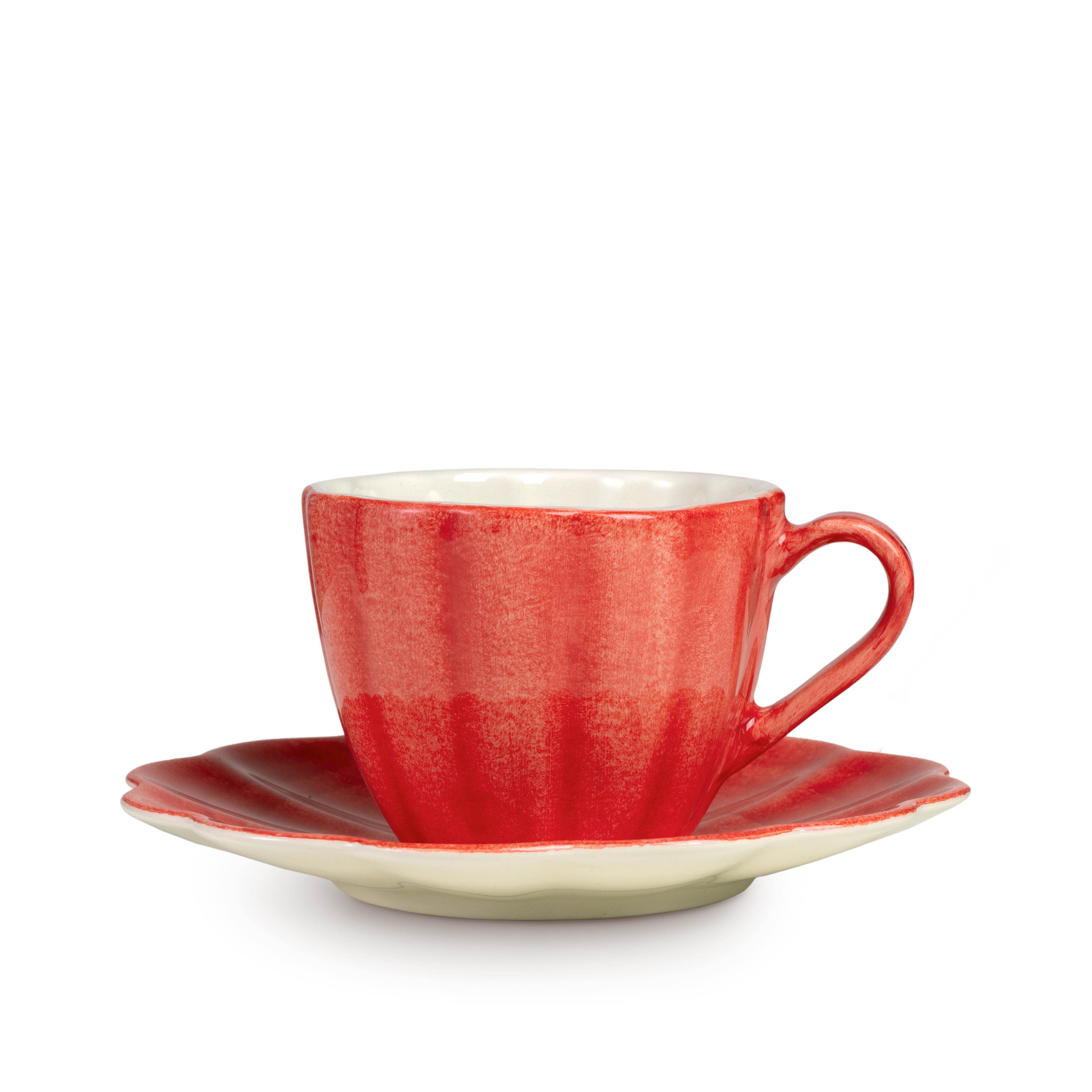 Oyster Cup and Saucer 25 cl Red