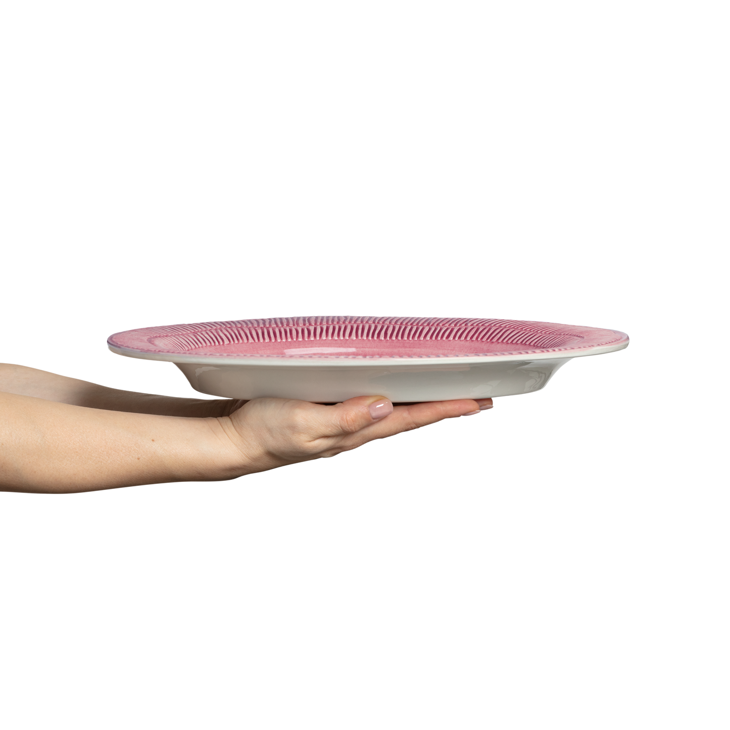 Stripes Platter 35 x 30 cm Pink
