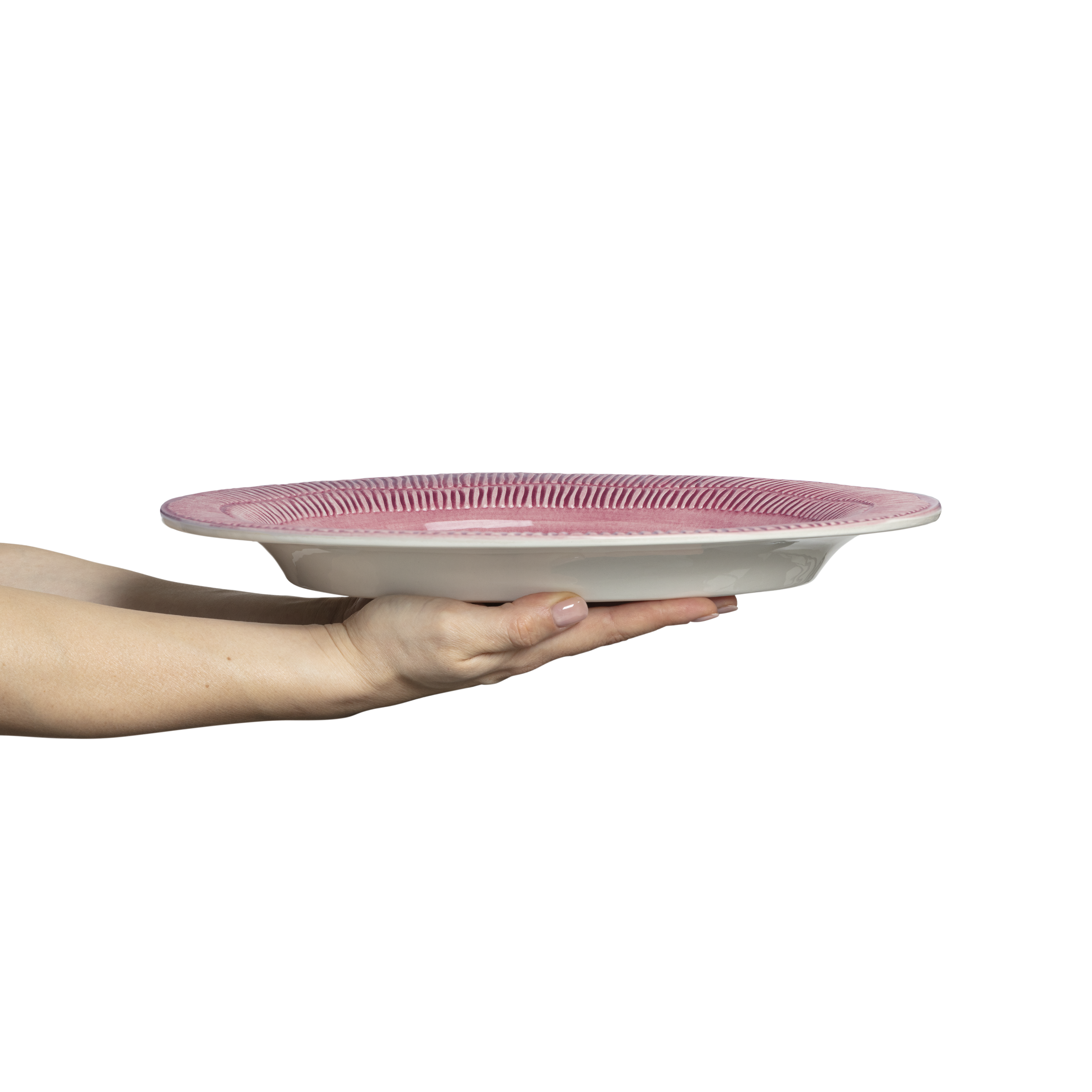 Stripes Platter 35 x 30 cm Pink