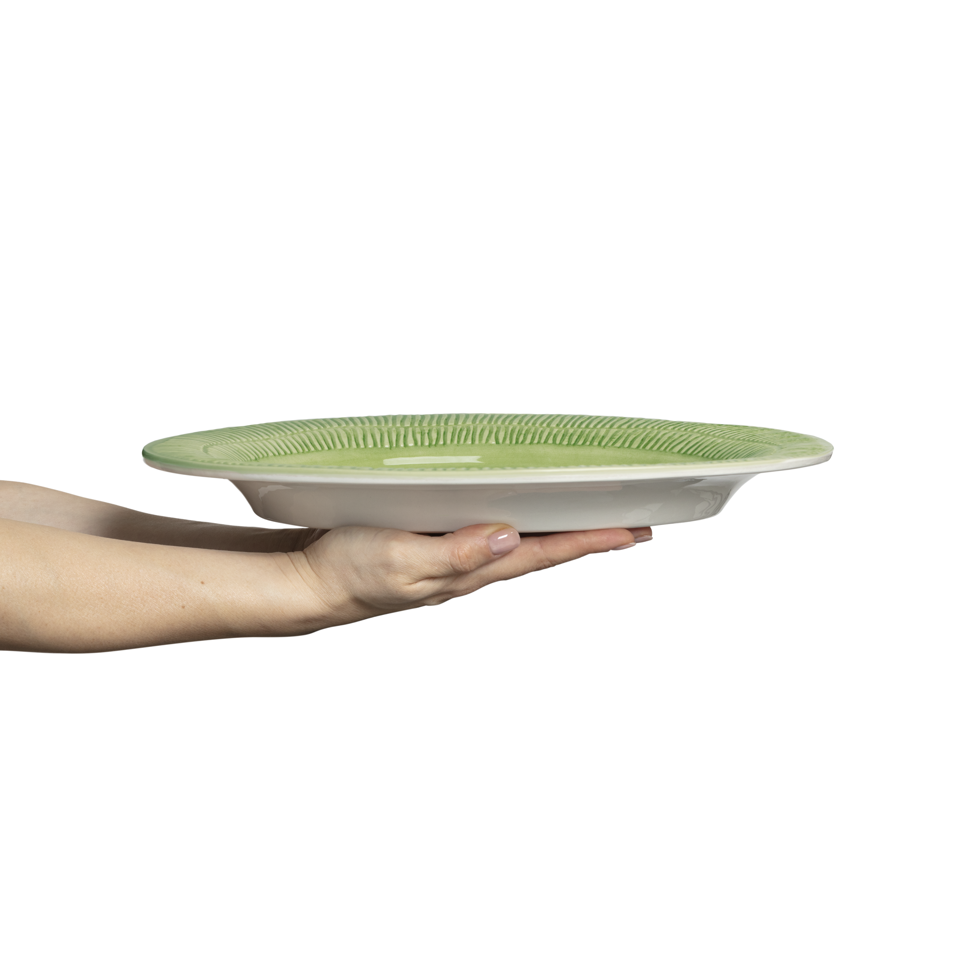 Stripes Platter 35 x 30 cm Green