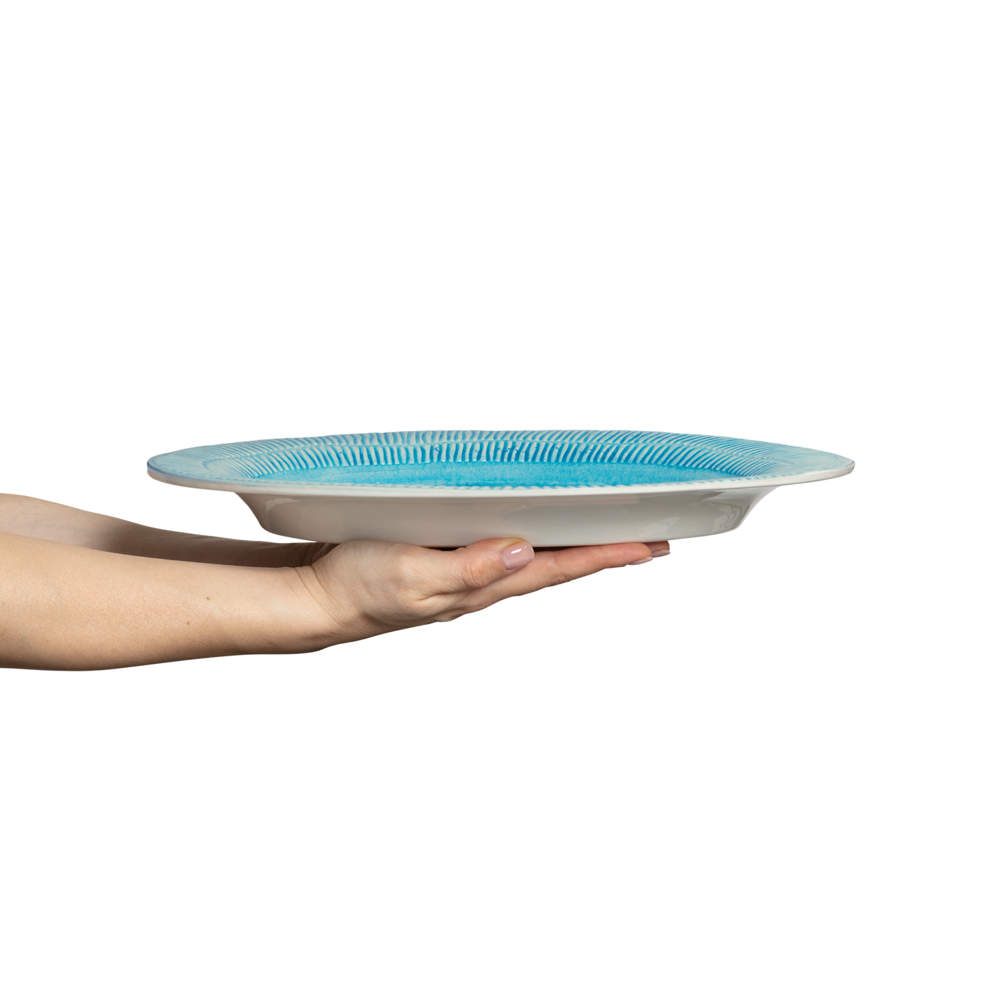 Stripes Platter 35 x 30 cm Turquoise