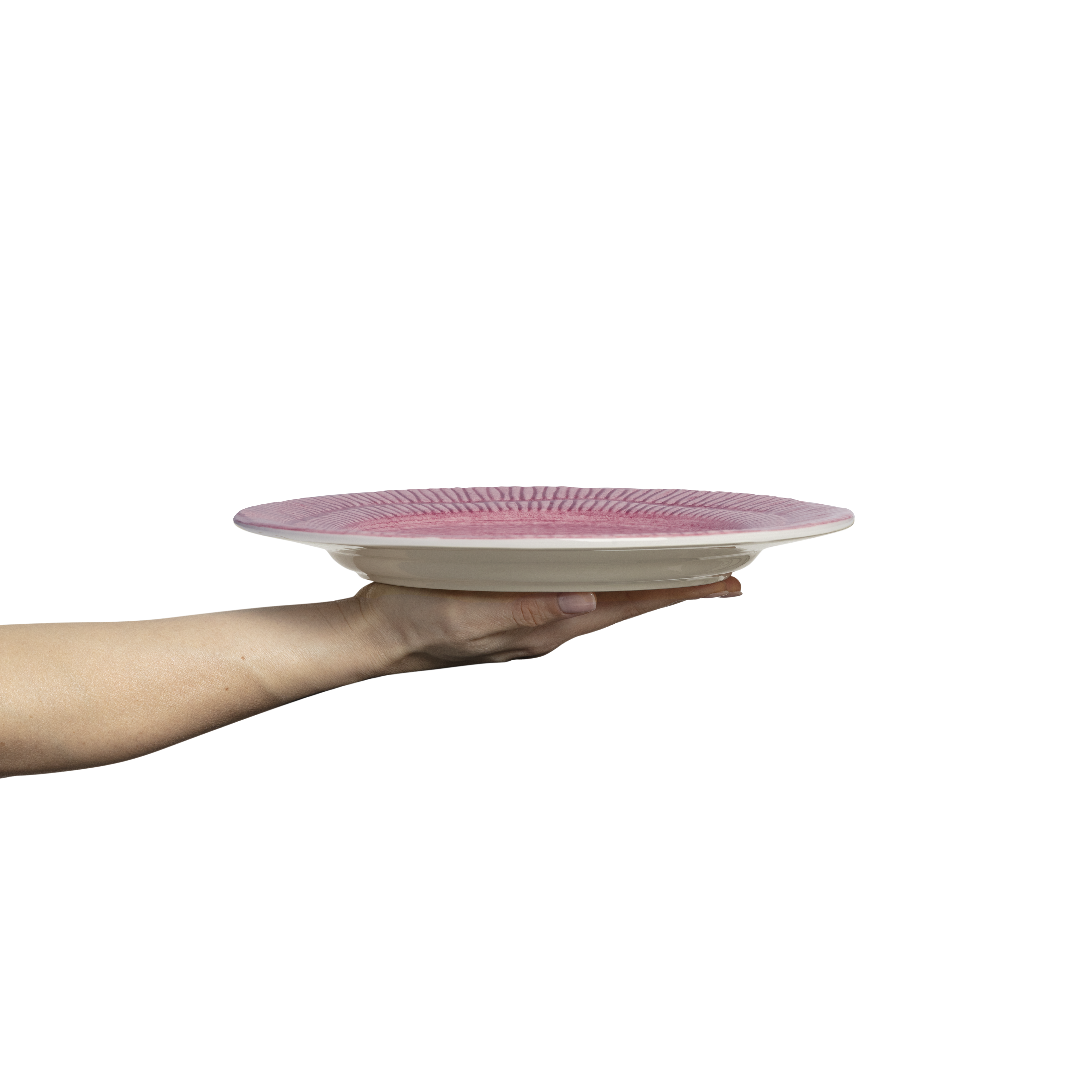 Stripes Plate 28 cm Pink