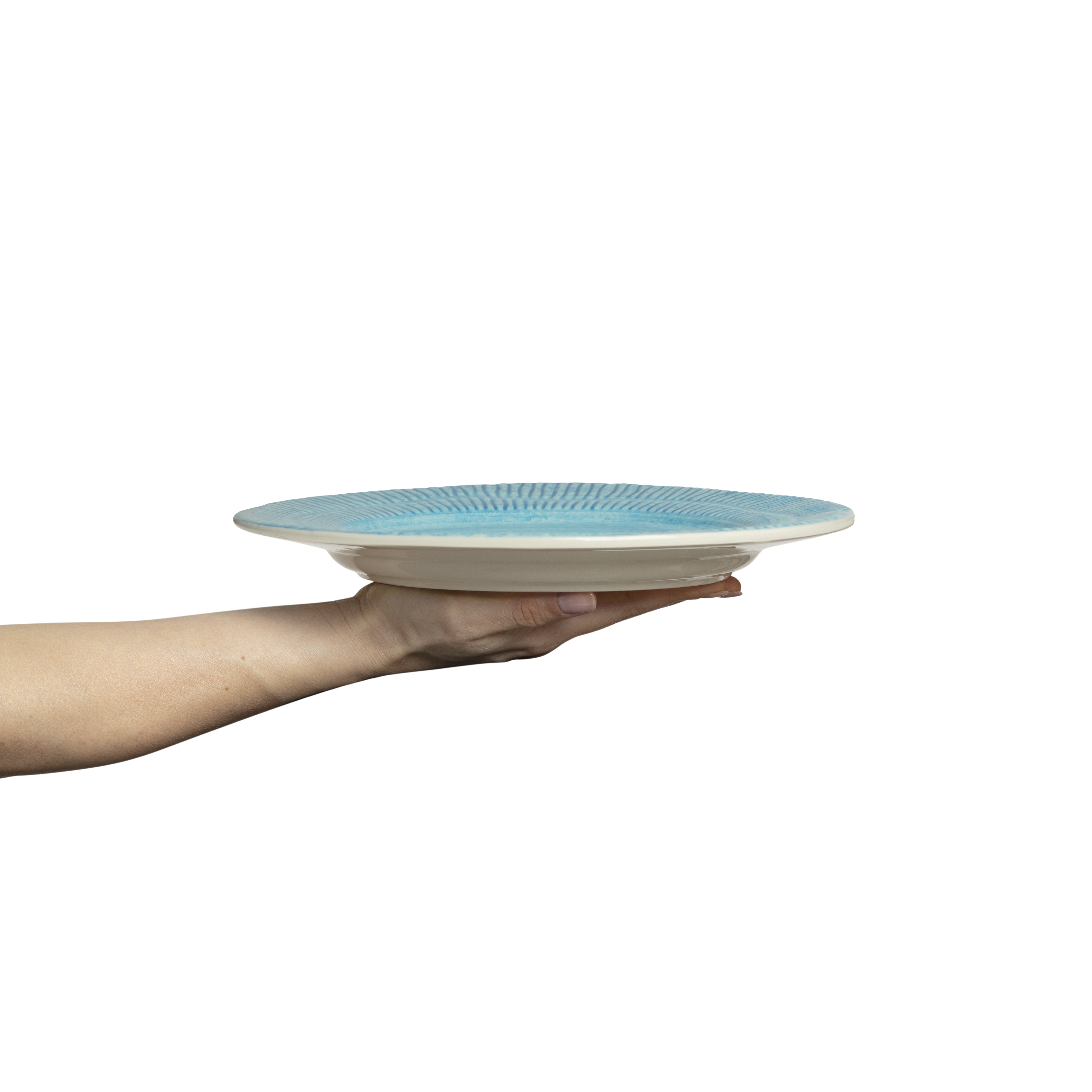 Stripes Plate 28 cm Turquoise
