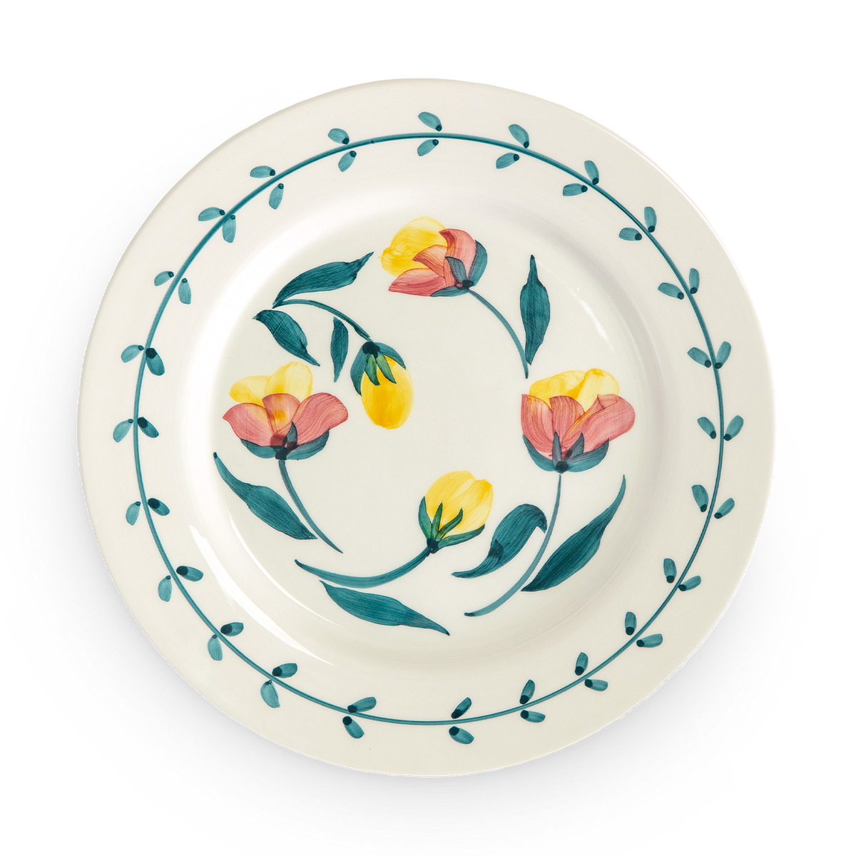 Tallrik blommor 28 cm tulpaner