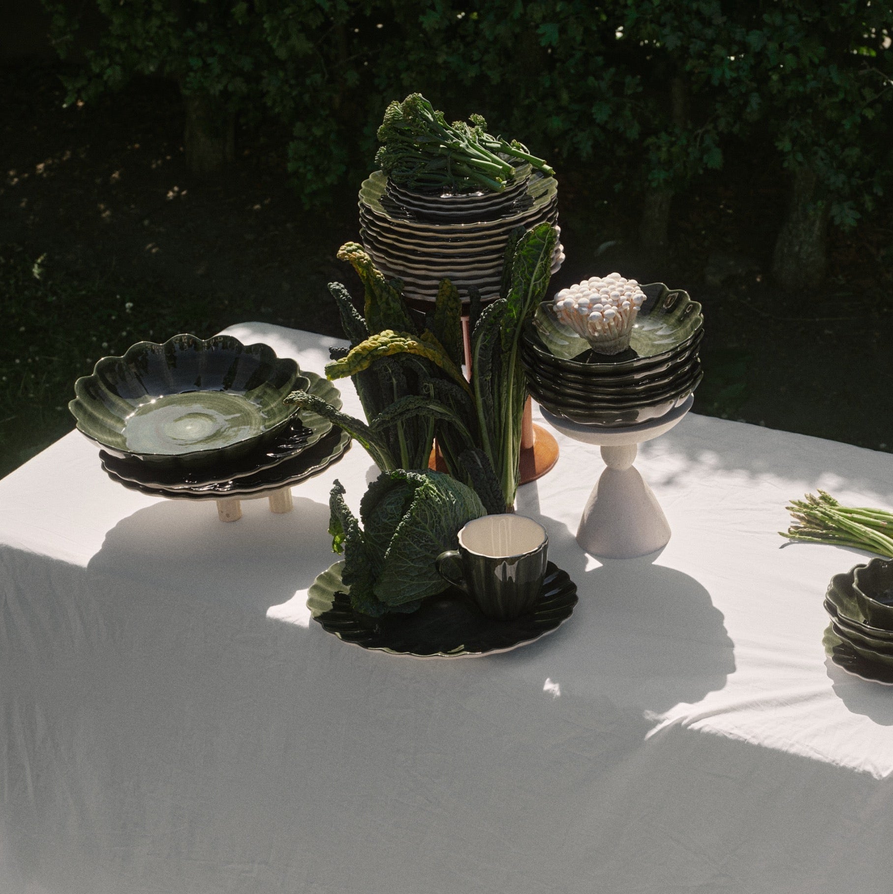 Oyster Platter 42 cm Forest Green