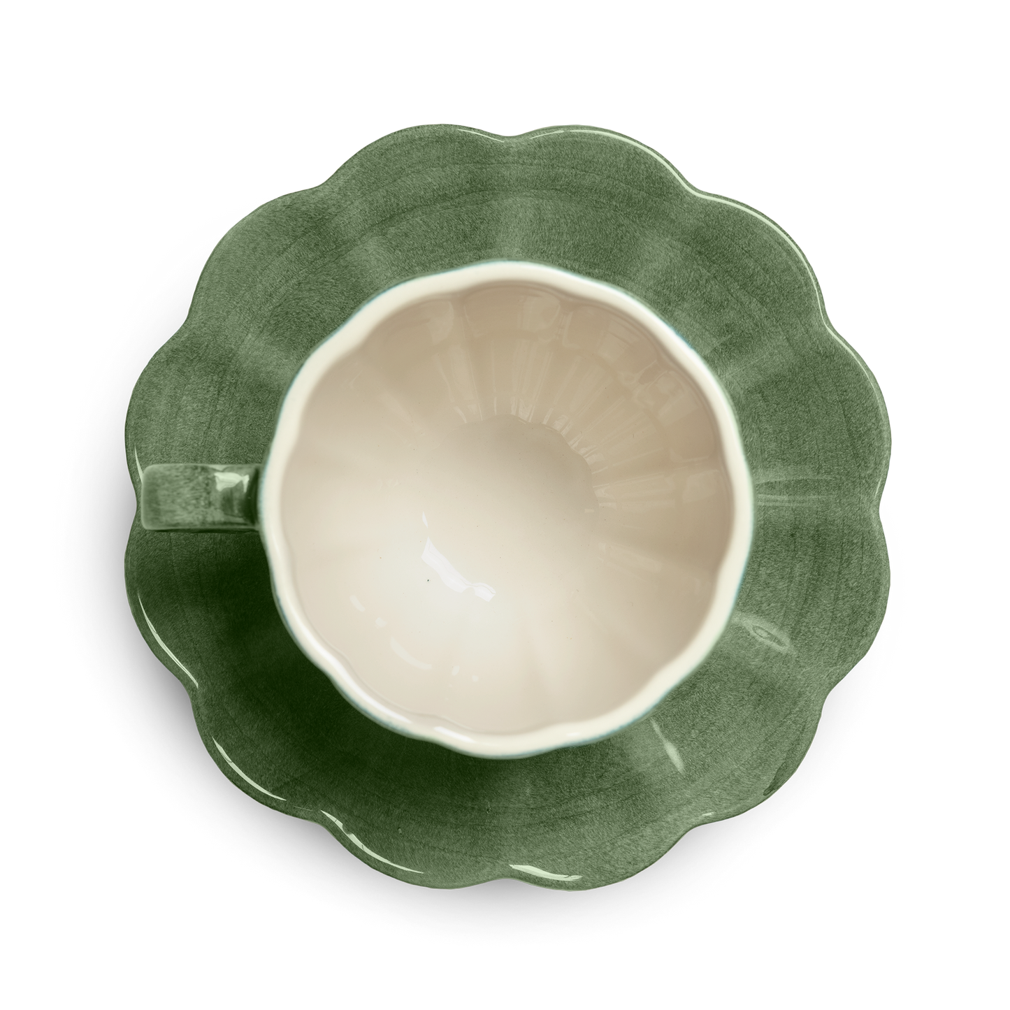 Oyster Cup and Saucer 25 cl Forest Green