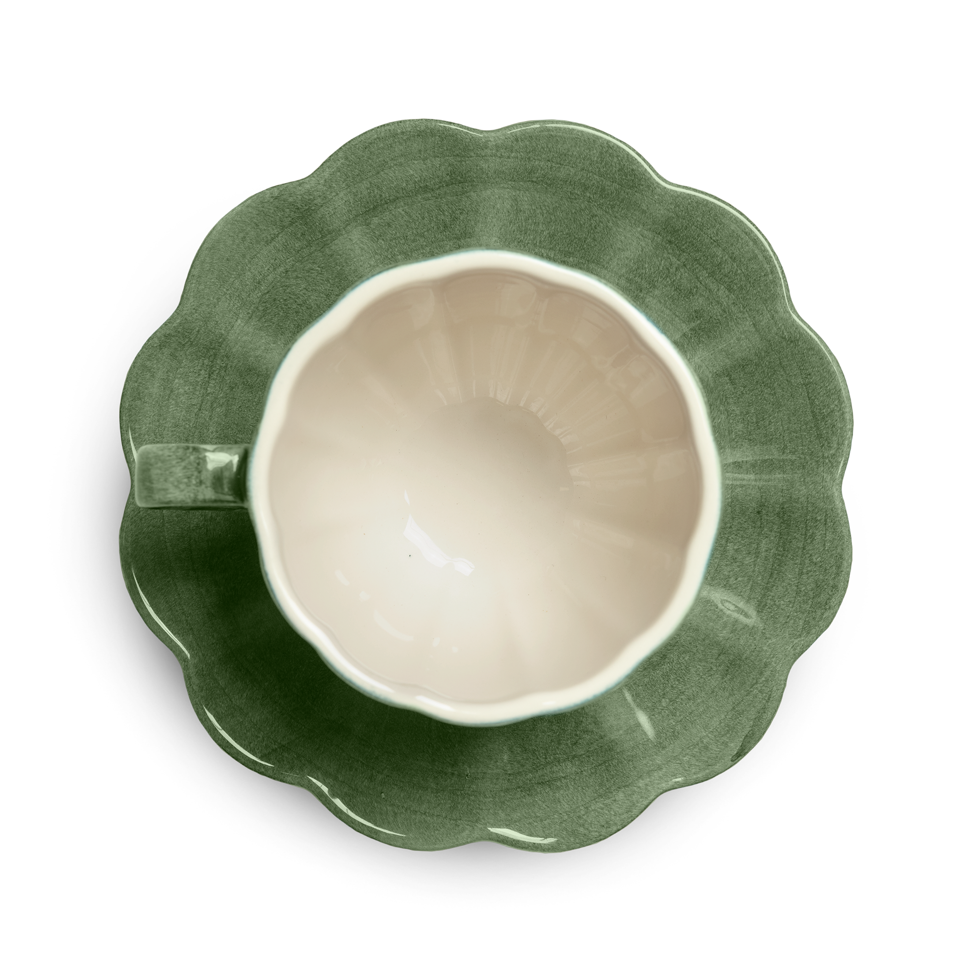 Oyster Cup and Saucer 25 cl Forest Green