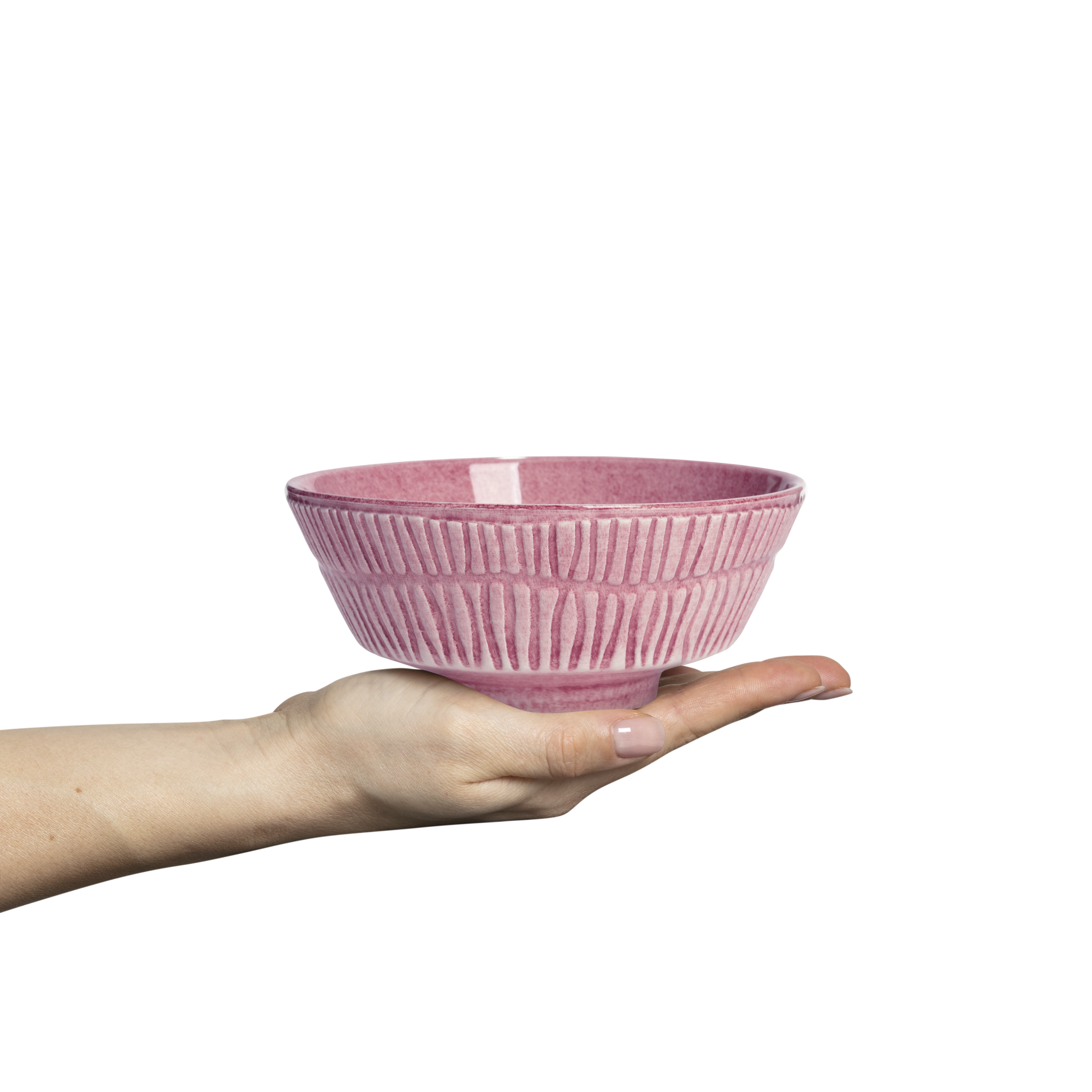 Stripes Bowl 15 cm / 50 cl Pink