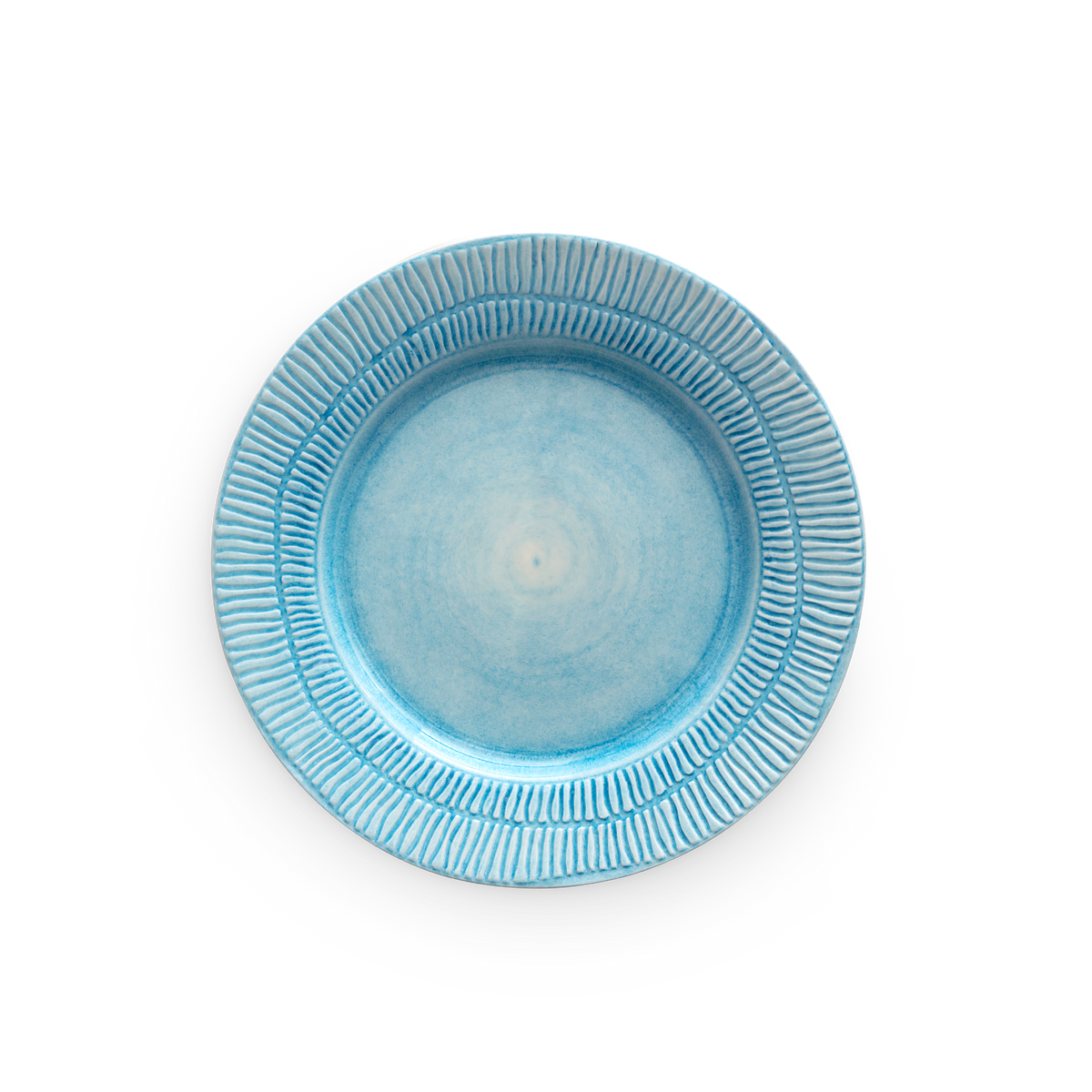 turquoise plate with stripes