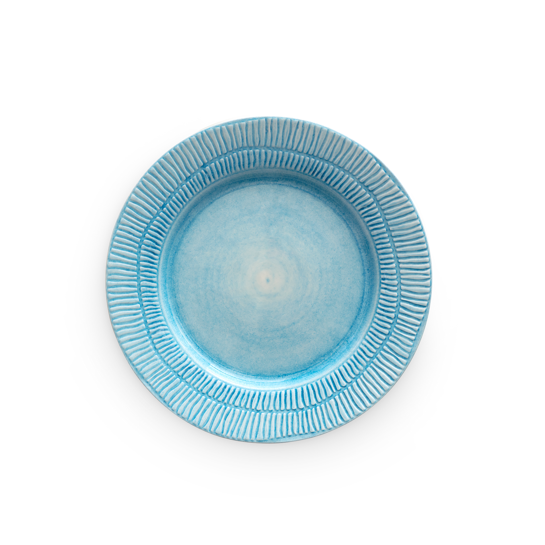 turquoise plate with stripes