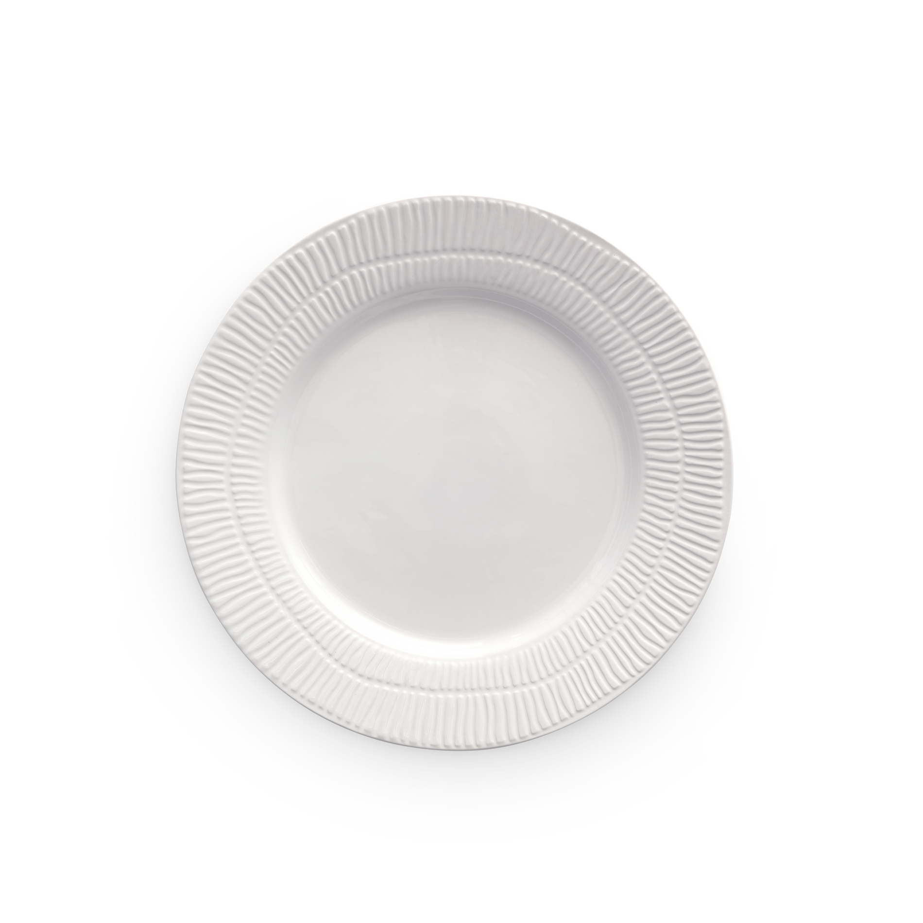 white plate with stripes