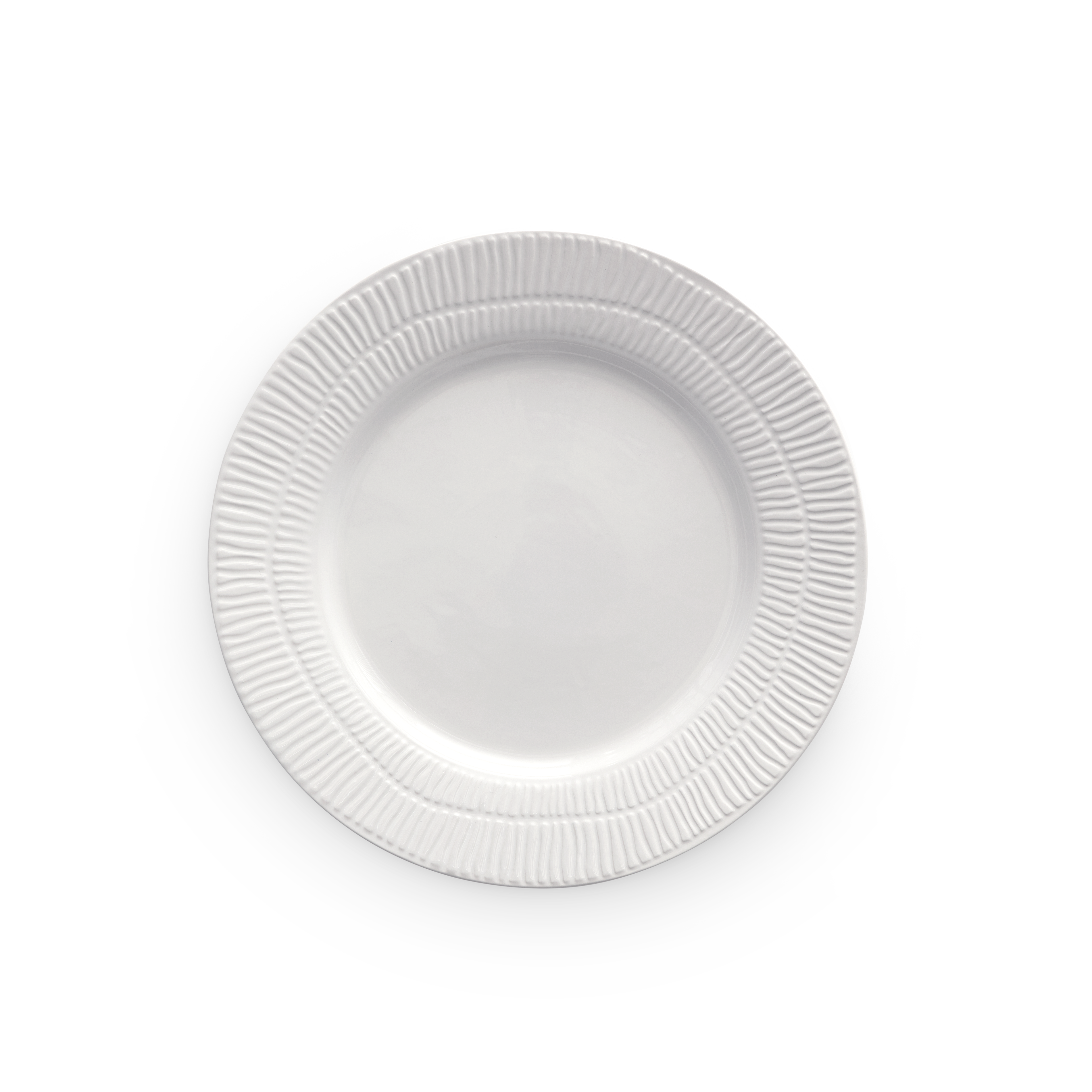 white plate with stripes