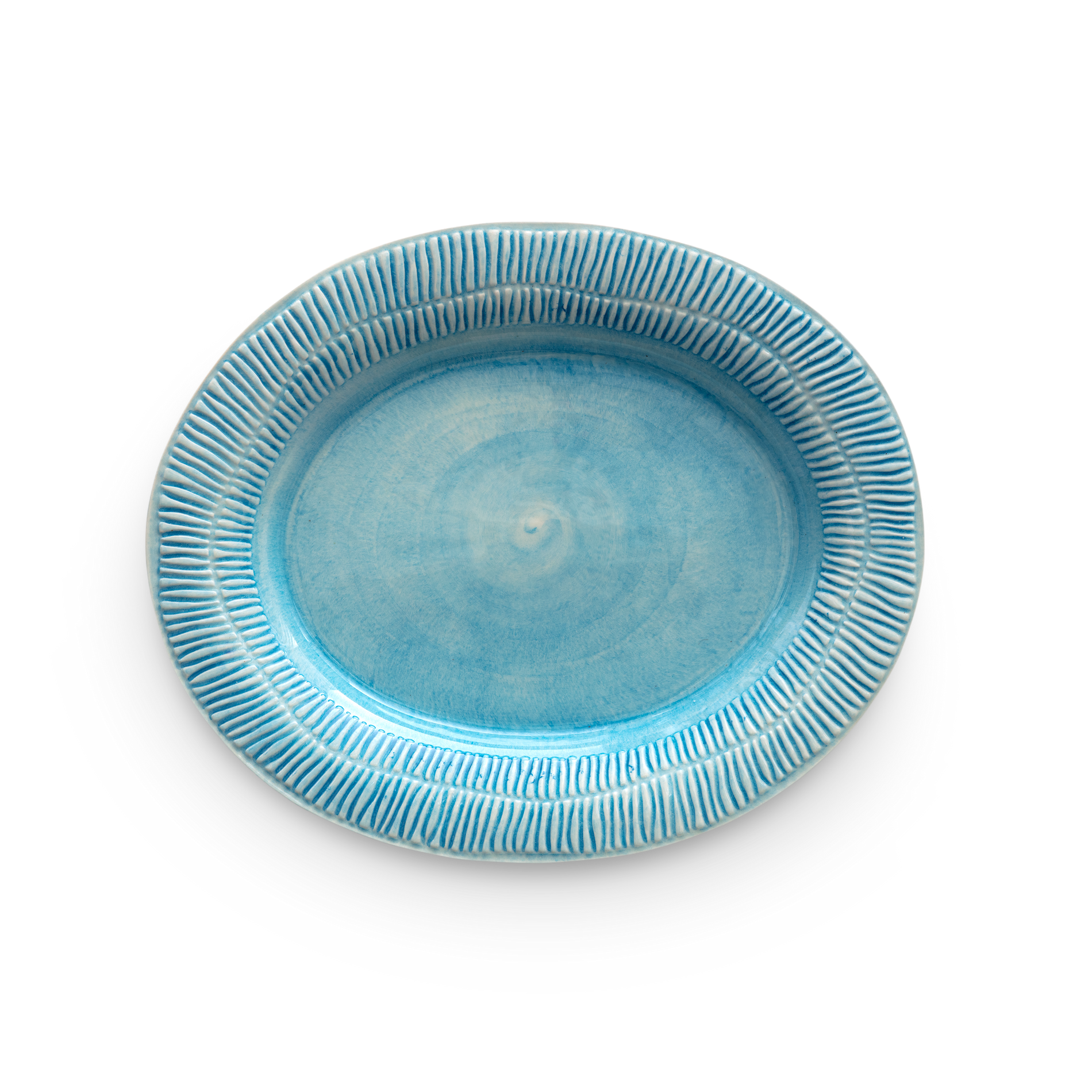 turquoise platter in stripes