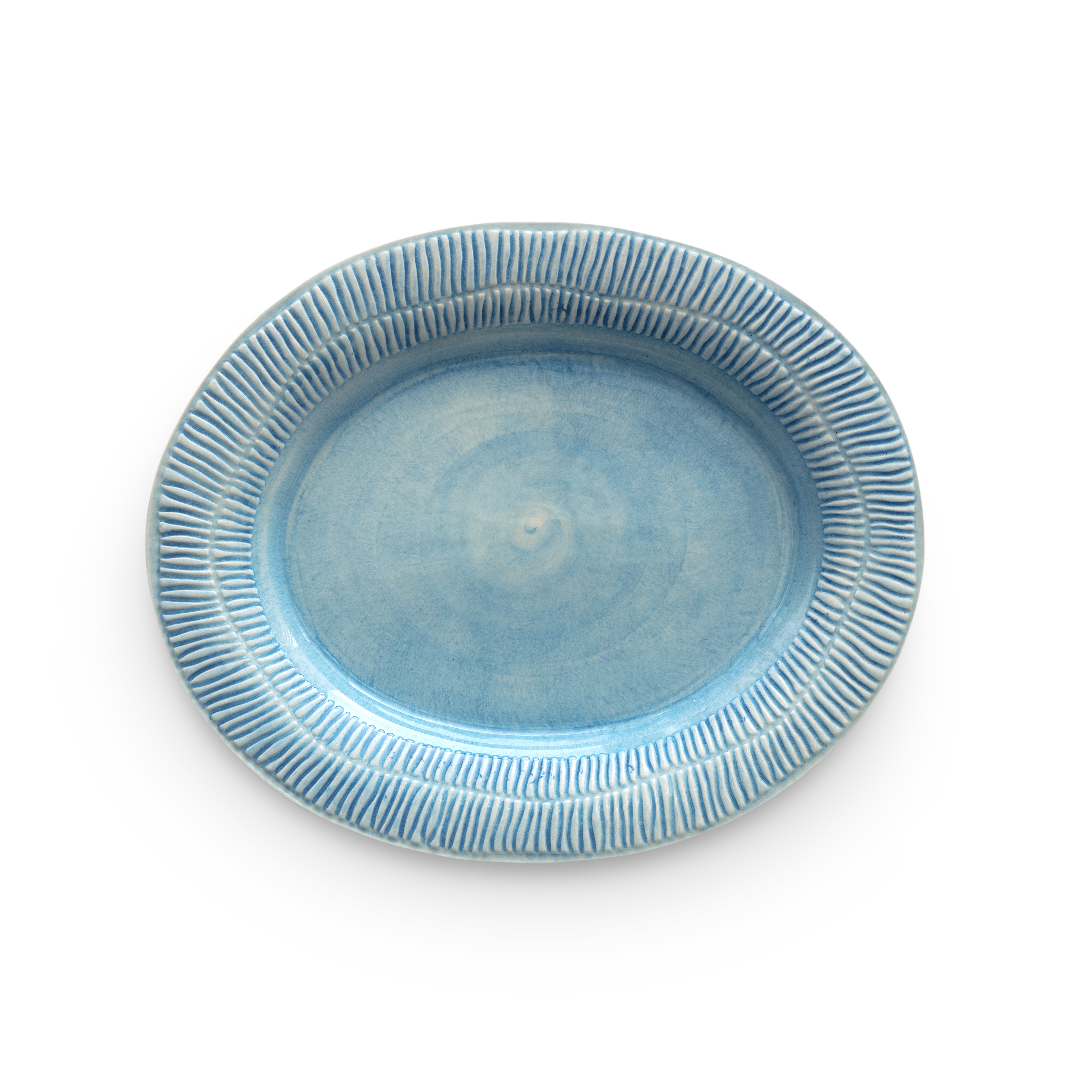turquoise platter in stripes