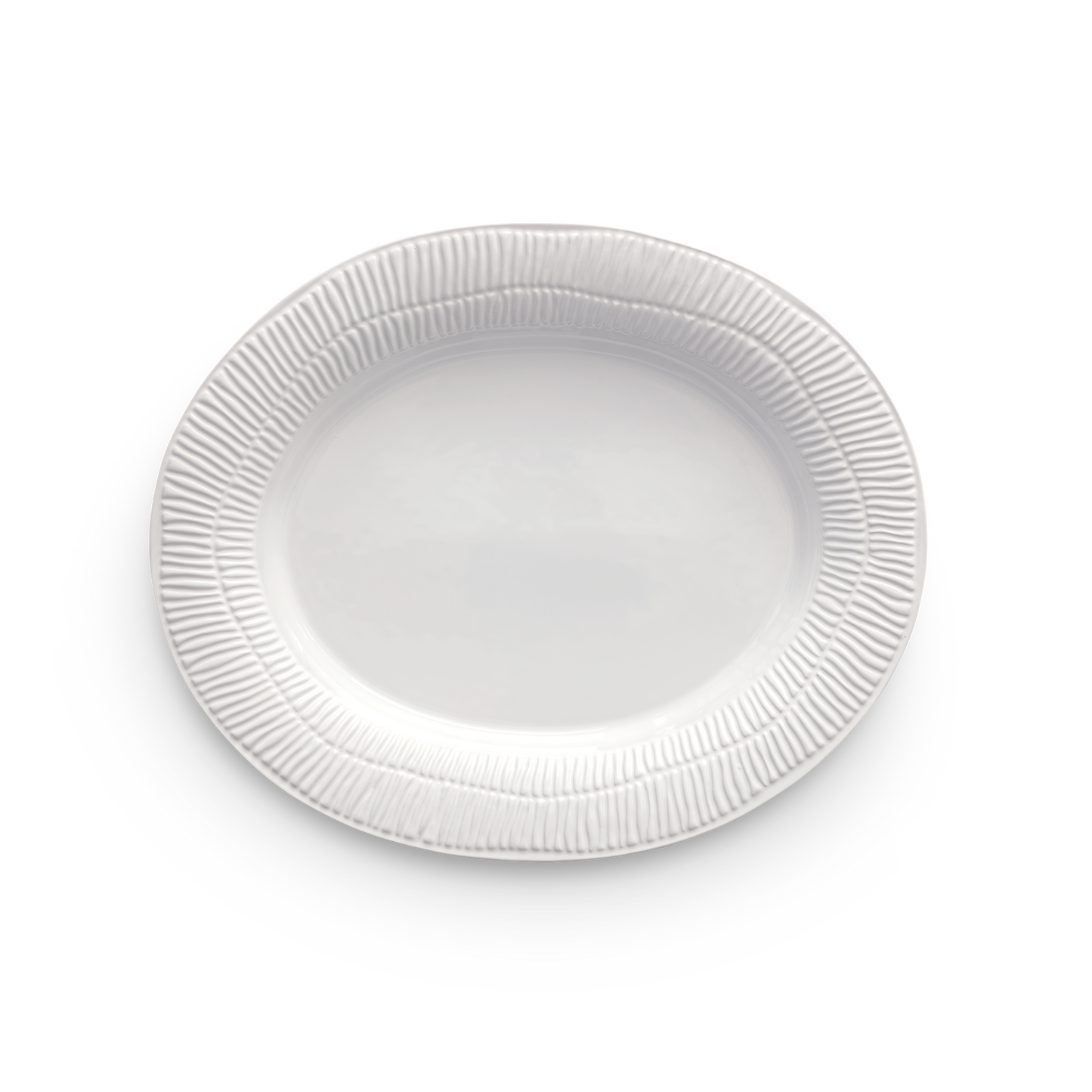 Stripes Platter 35 x 30 cm White