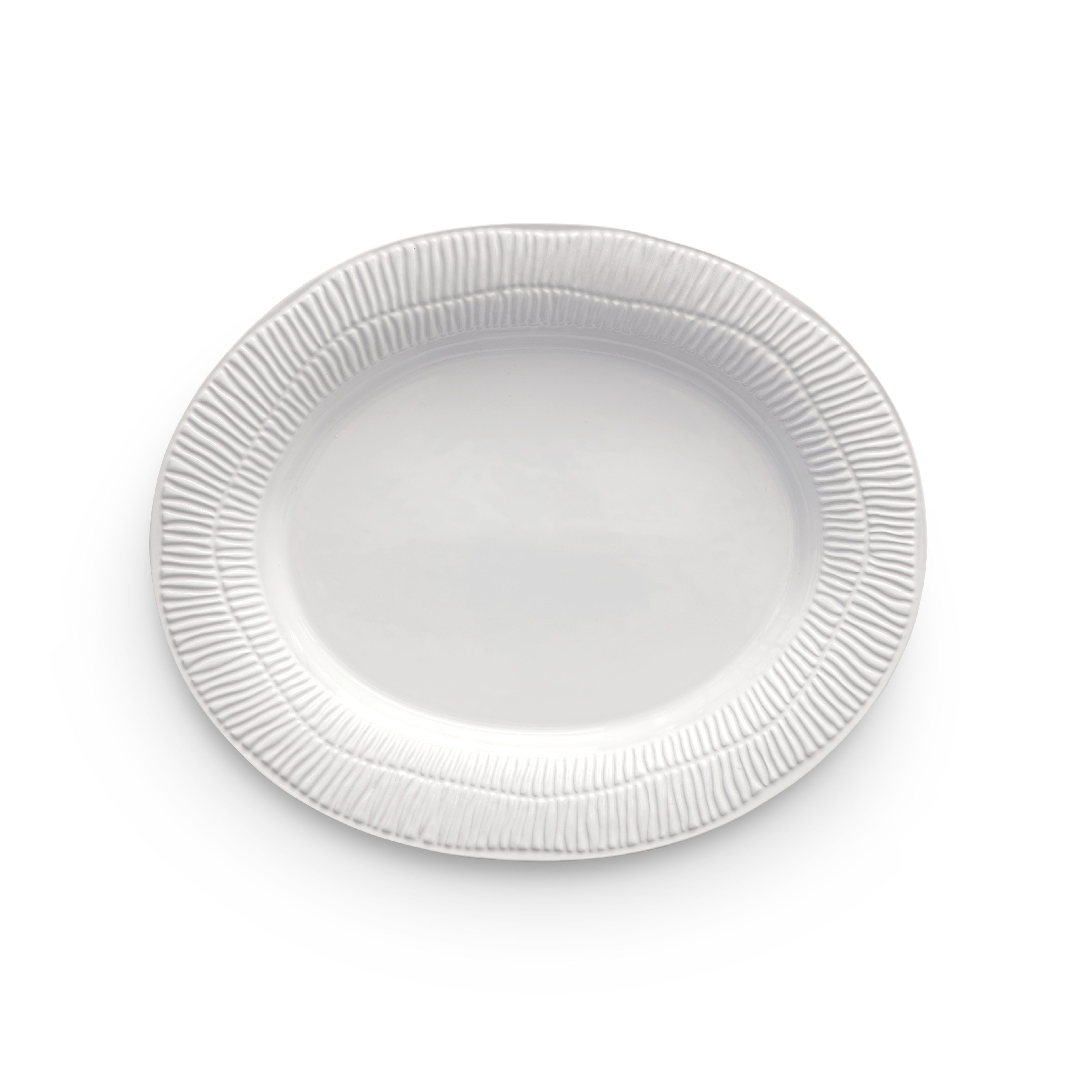 Stripes Platter 35 x 30 cm White