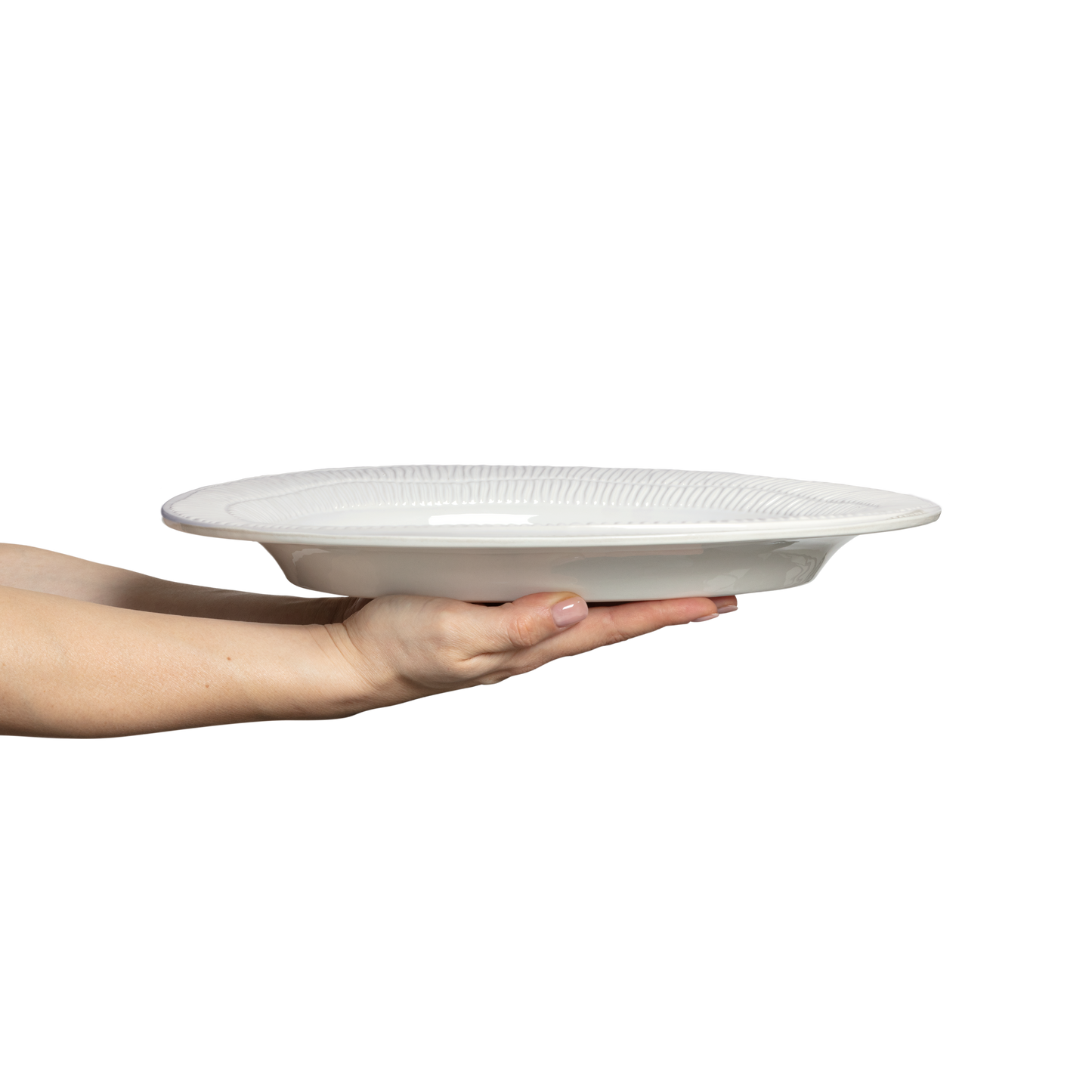 Stripes Platter 35 x 30 cm White